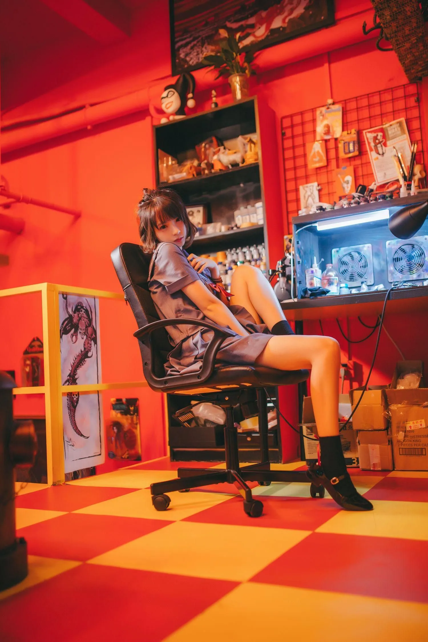 疯猫ss – NO.02 02制服写真（5套）-03.暗黑JK [16P]插图2