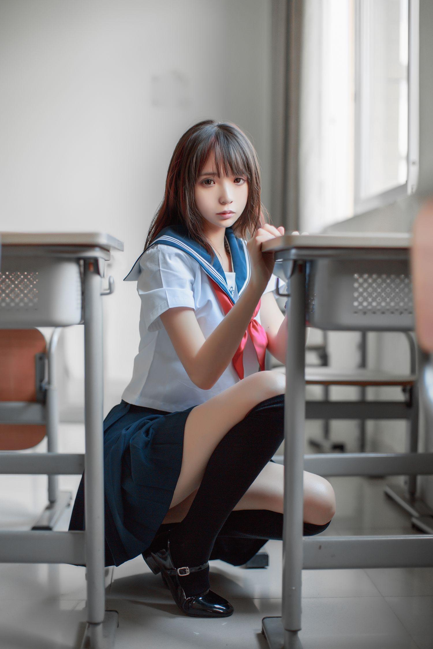 疯猫ss – NO.02 02制服写真（5套）-05.同桌的水手服 [41P]插图