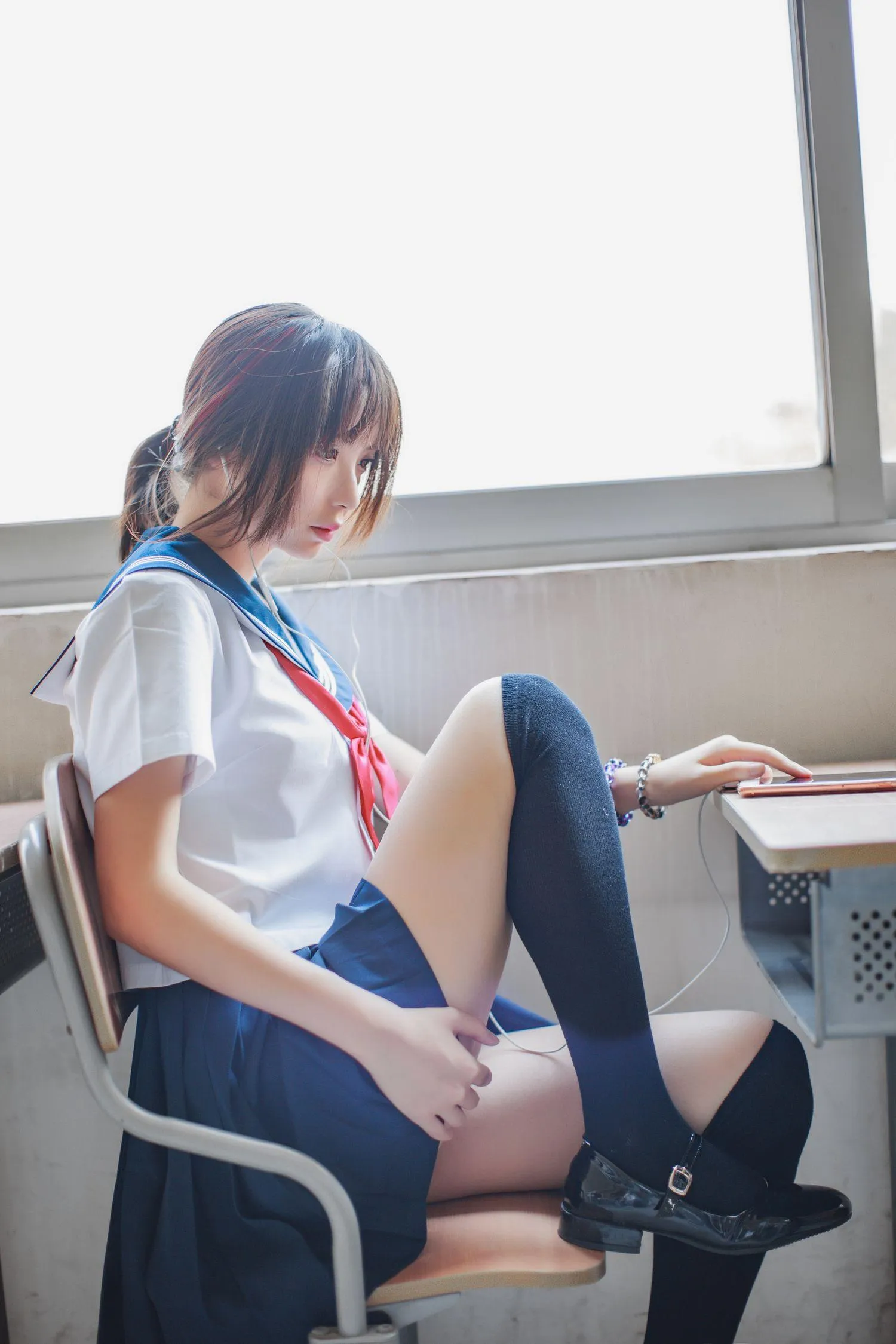 疯猫ss – NO.02 02制服写真（5套）-05.同桌的水手服 [41P]插图2