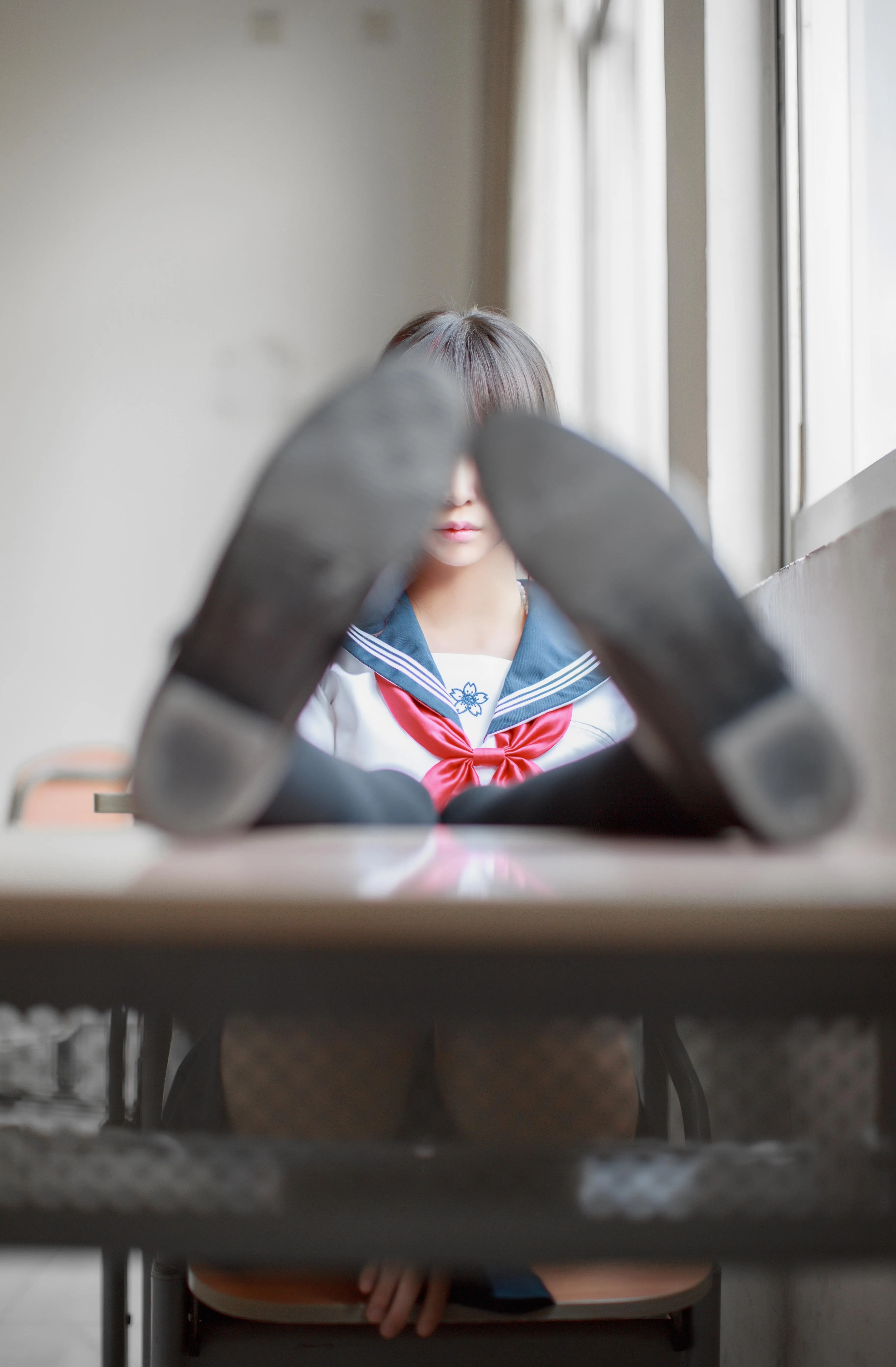 疯猫ss – NO.02 02制服写真（5套）-05.同桌的水手服 [41P]插图3