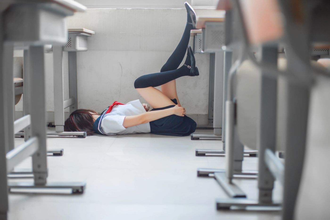 疯猫ss – NO.02 02制服写真（5套）-05.同桌的水手服 [41P]插图8