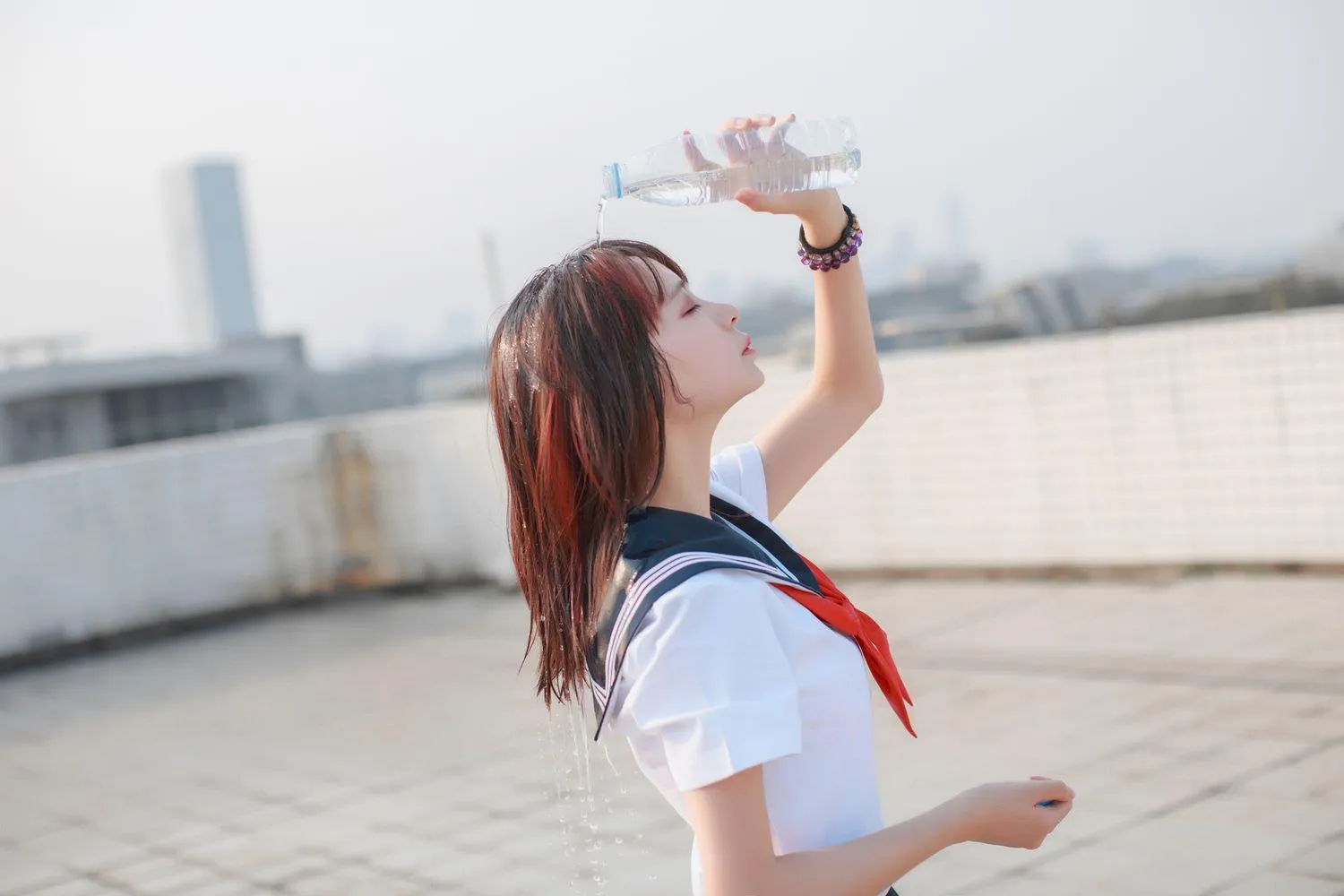 疯猫ss – NO.02 02制服写真（5套）-05.同桌的水手服 [41P]插图3