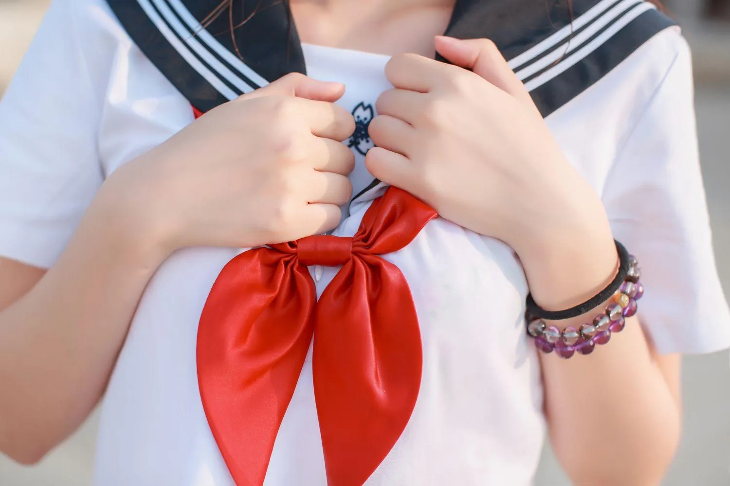 疯猫ss – NO.02 02制服写真（5套）-05.同桌的水手服 [41P]插图4