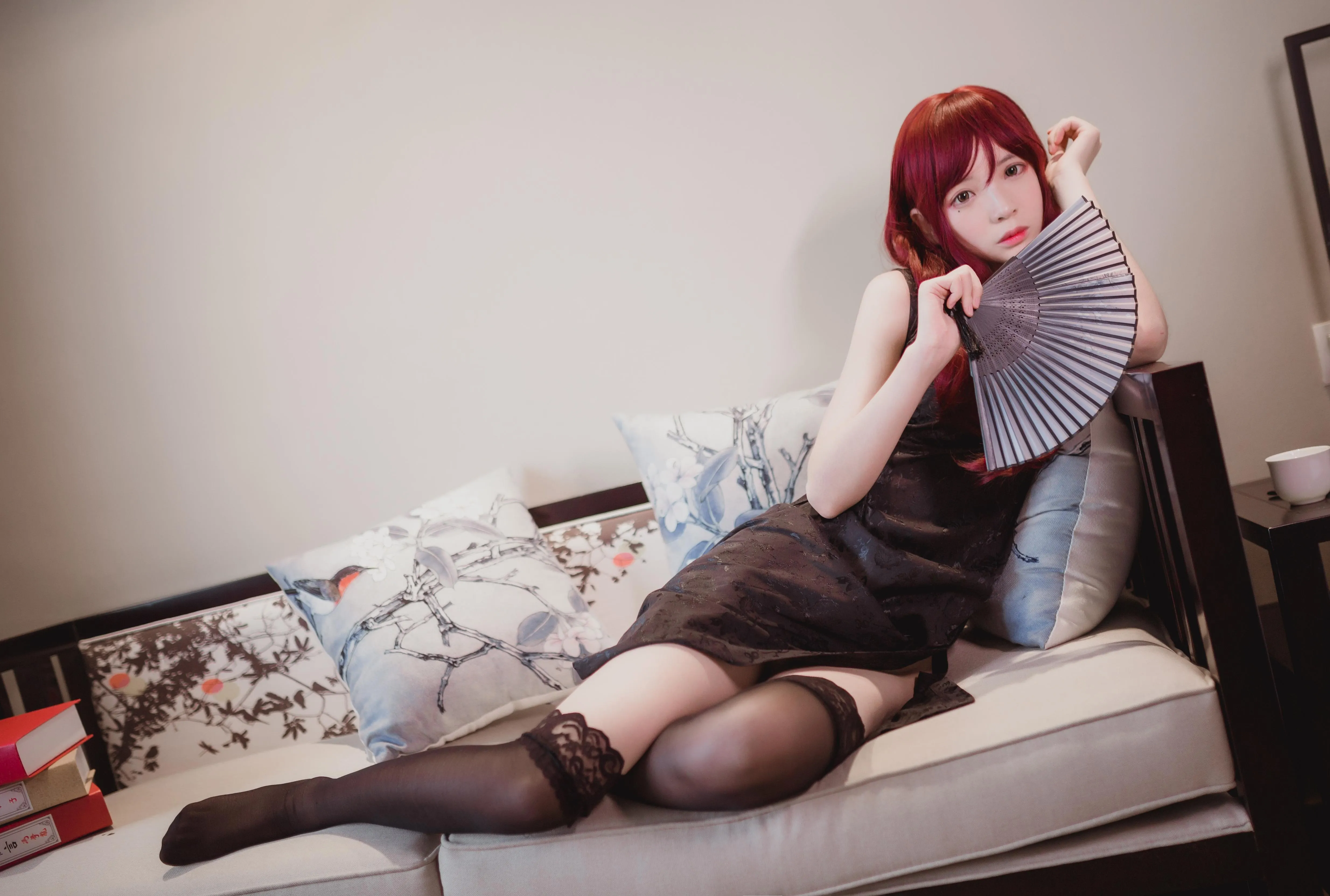 疯猫ss – NO.03 03黑丝写真（3套）-02.旗袍 [31P]插图1