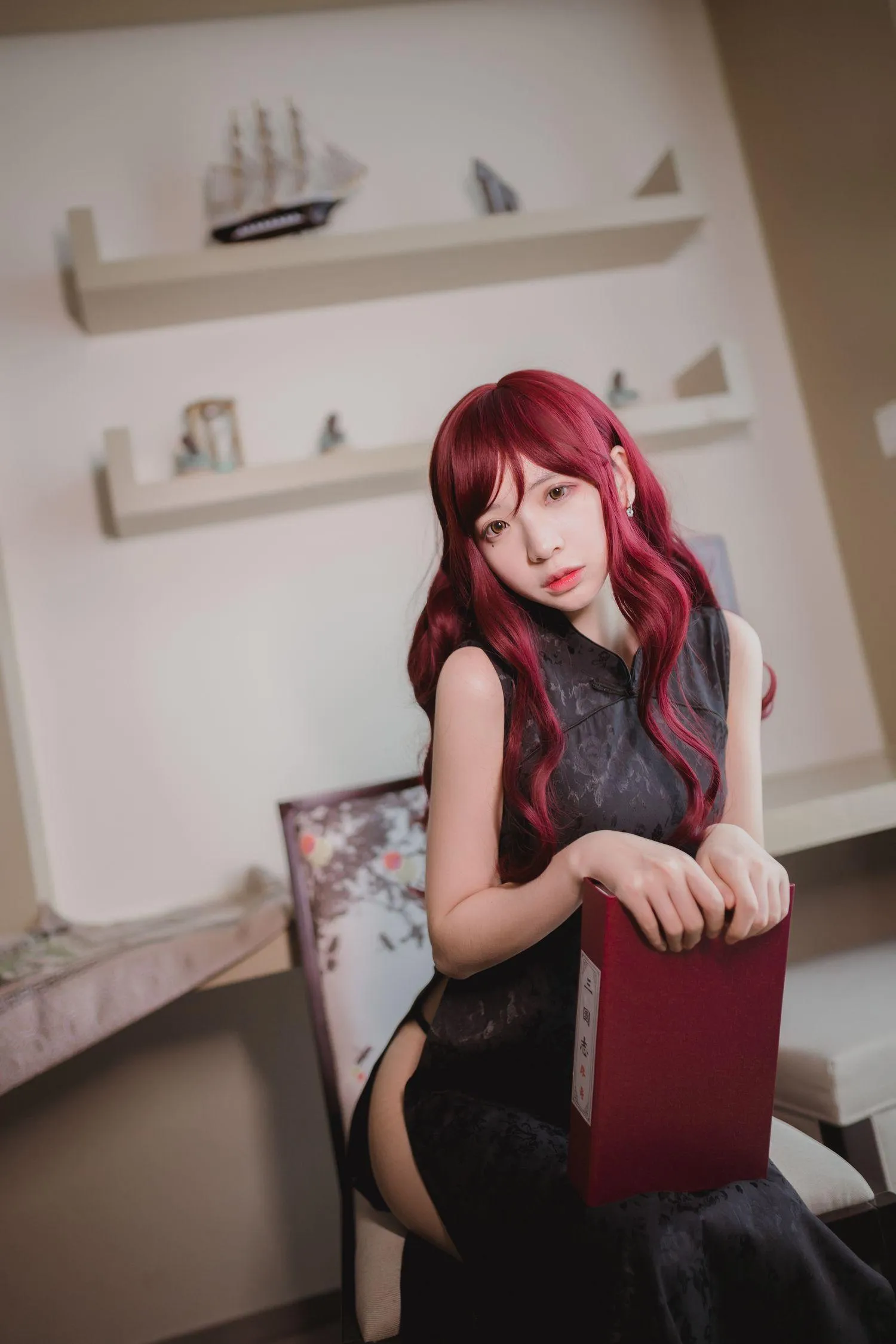 疯猫ss – NO.03 03黑丝写真（3套）-02.旗袍 [31P]插图2