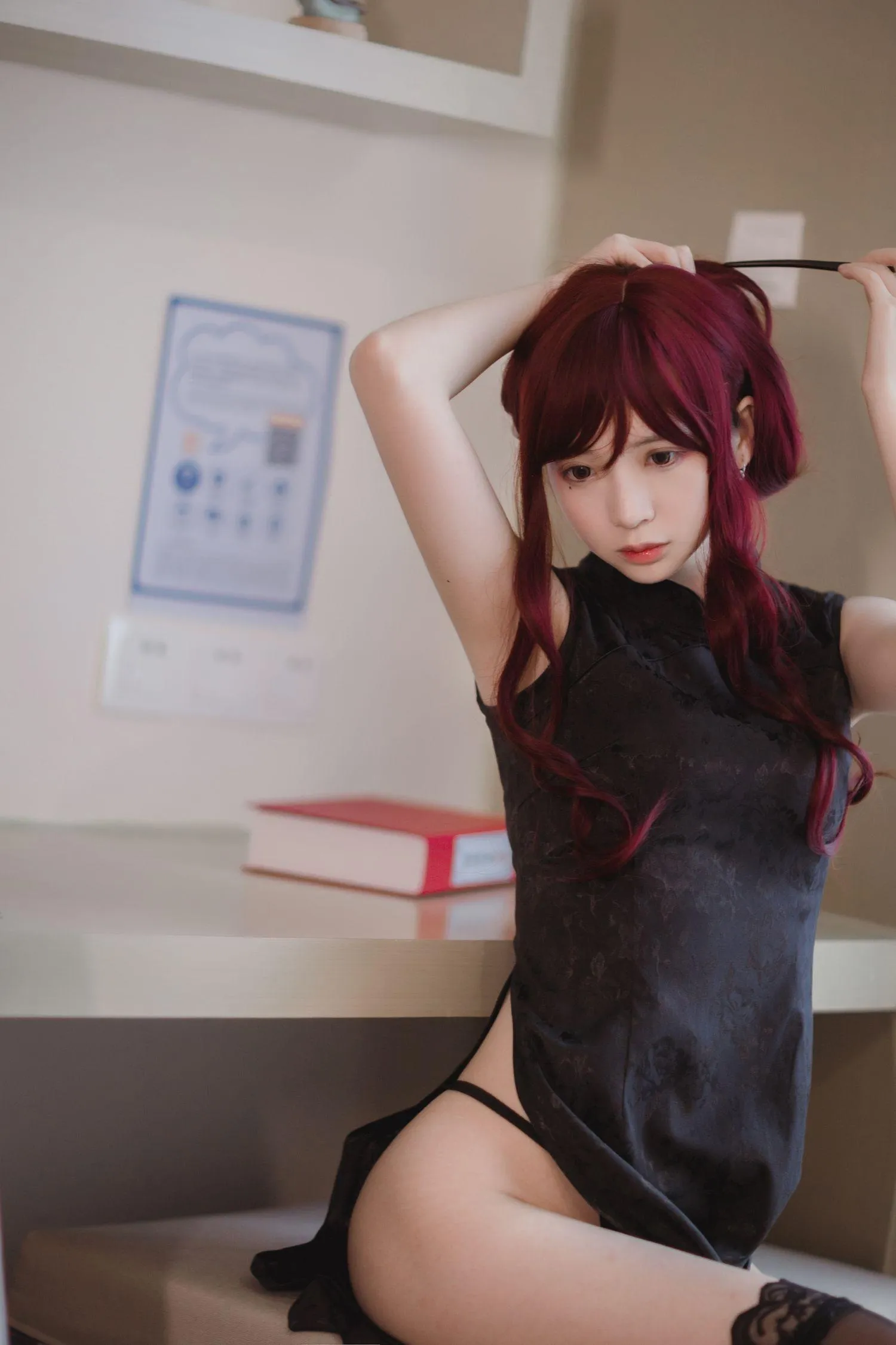 疯猫ss – NO.03 03黑丝写真（3套）-02.旗袍 [31P]插图8