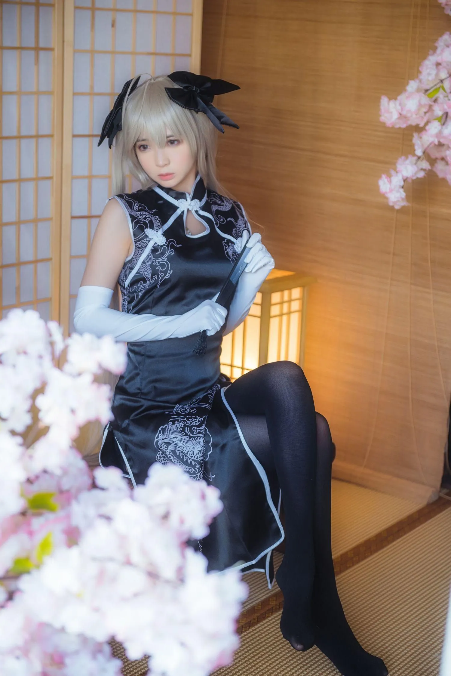 疯猫ss – NO.39 穹妹旗袍黑 [24P]插图1
