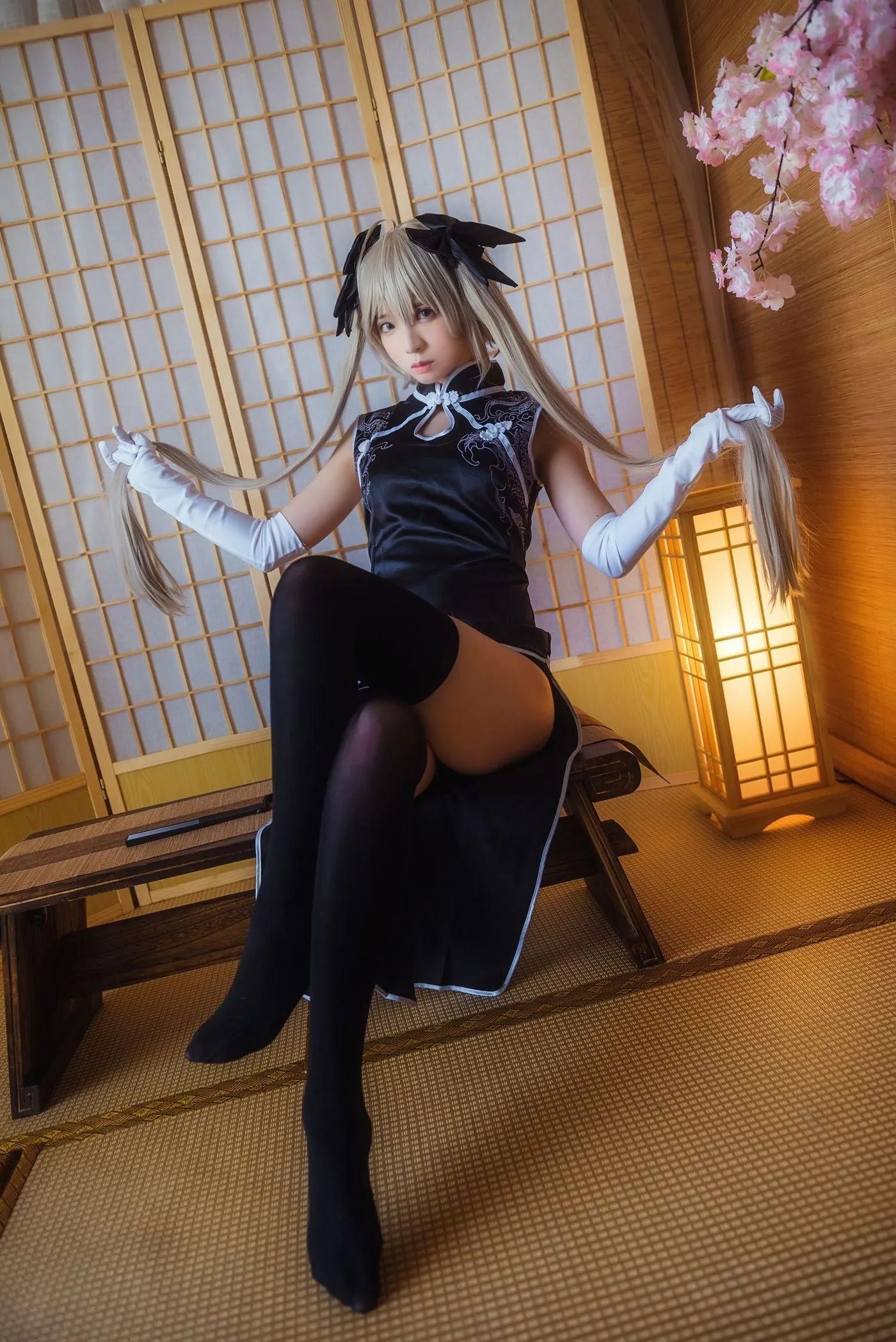疯猫ss – NO.39 穹妹旗袍黑 [24P]插图4