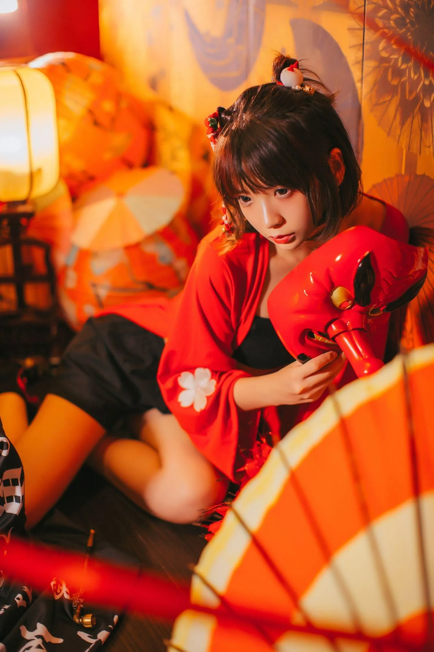 疯猫ss – NO.44 红色羽衣 [15P]插图5