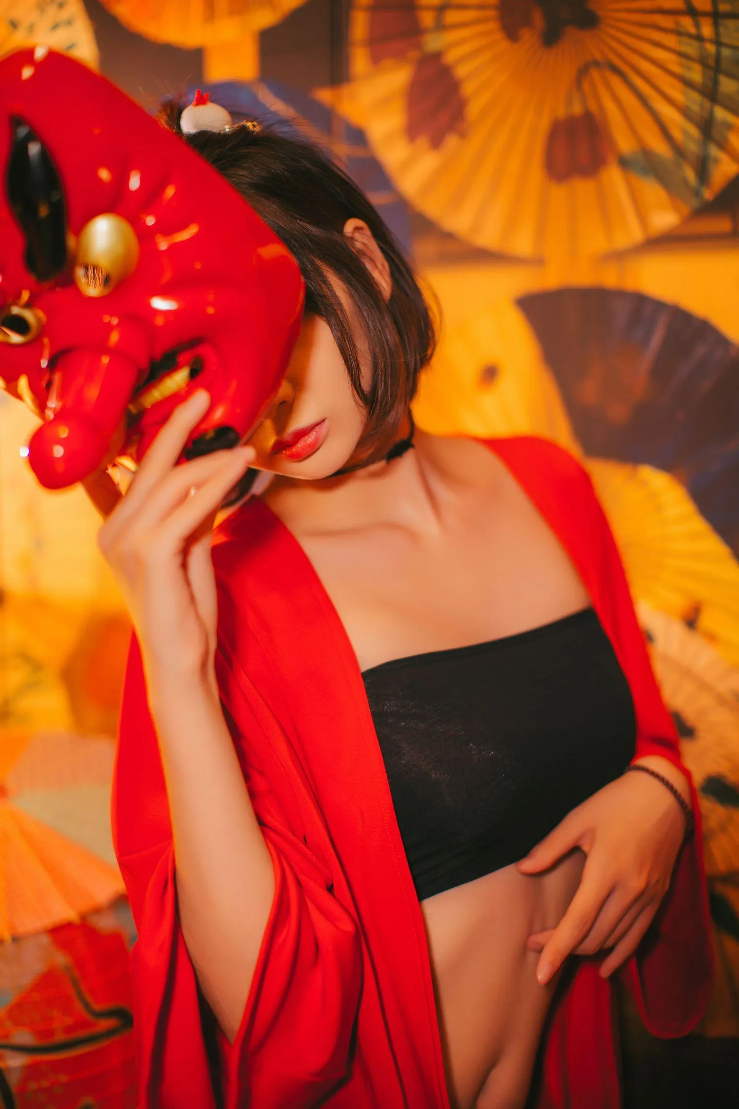 疯猫ss – NO.44 红色羽衣 [15P]插图6