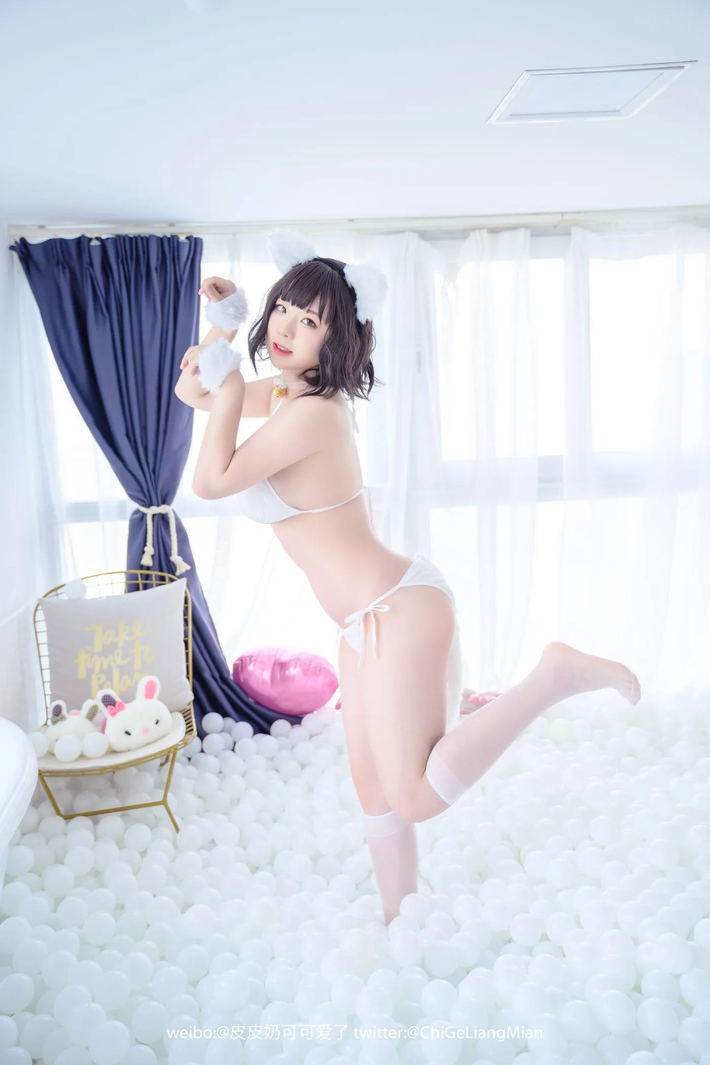 皮皮奶可可爱了啦 – NO.09 白猫 [50P]插图1