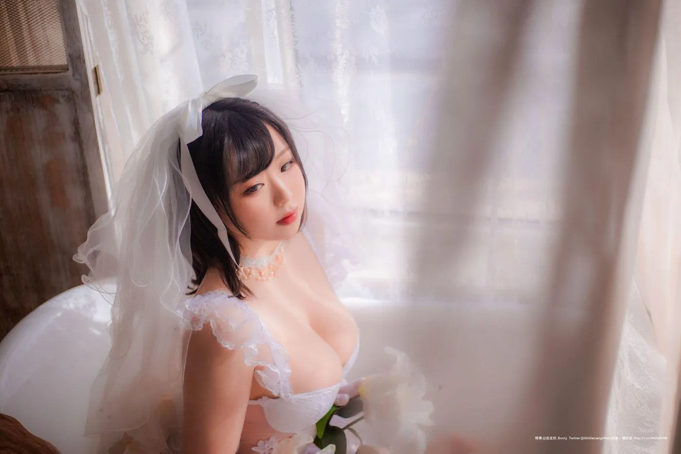 皮皮奶可可爱了啦 – NO.28 朦胧婚纱 [66P]插图1