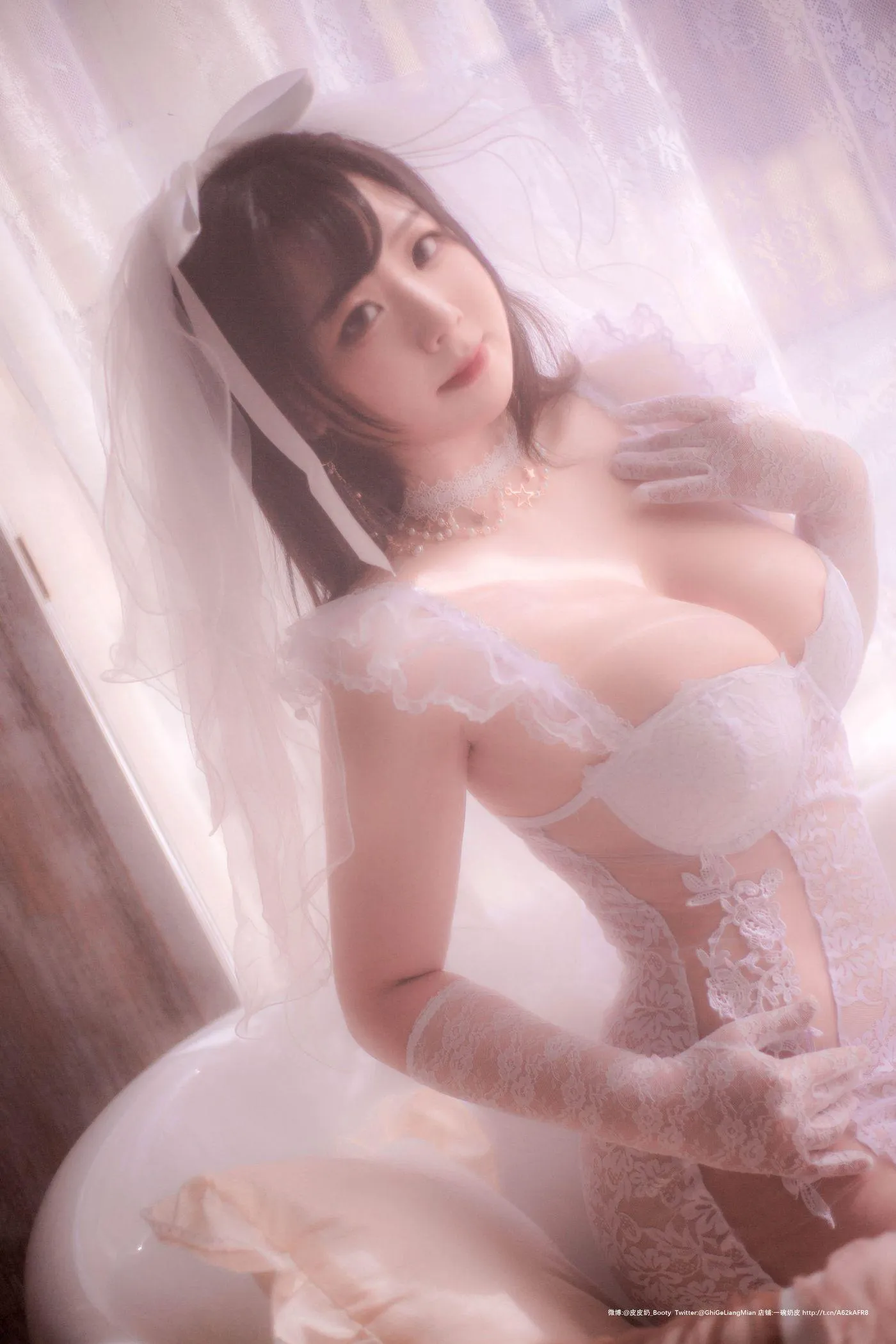 皮皮奶可可爱了啦 – NO.28 朦胧婚纱 [66P]插图5