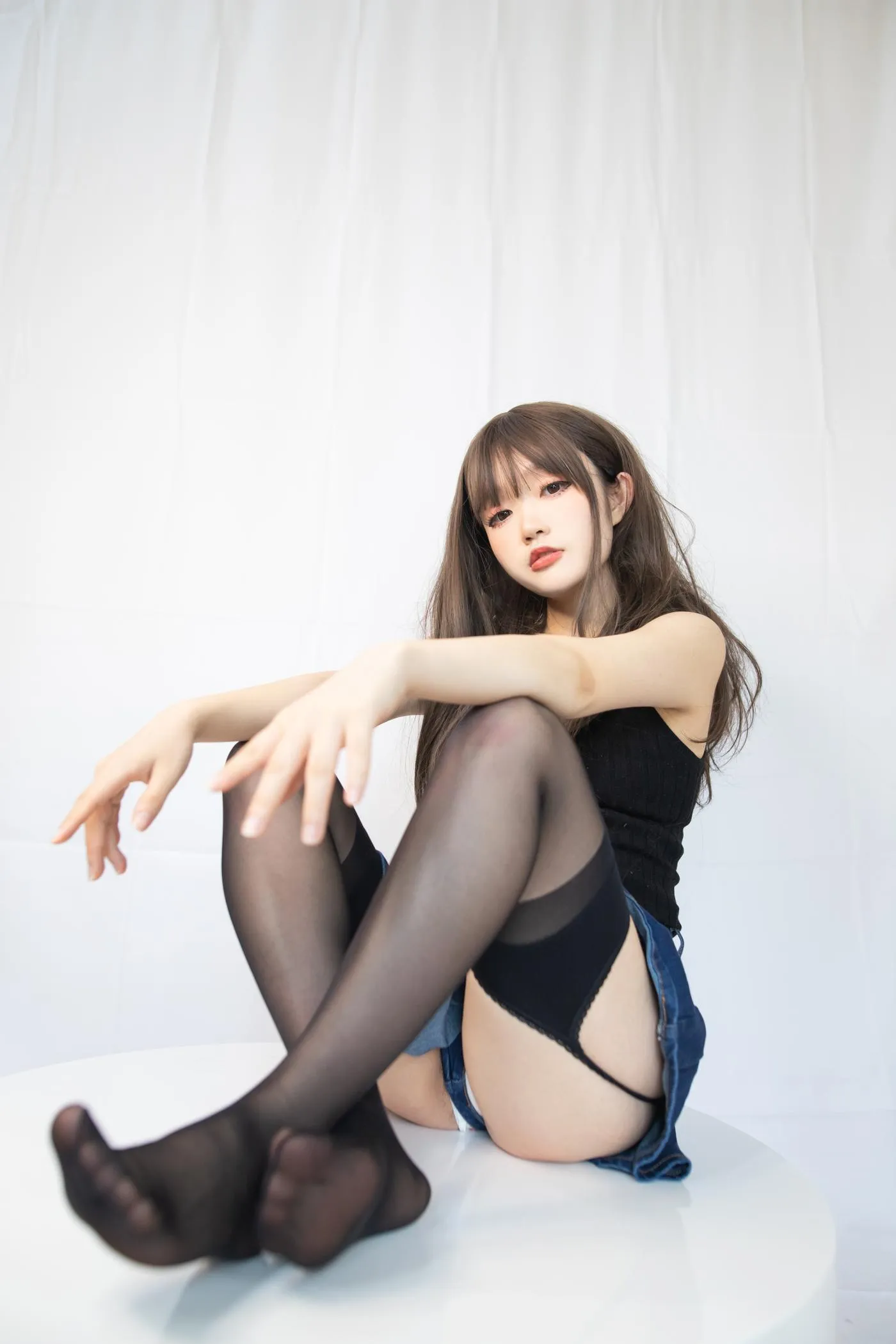 神沢永莉 – NO.02 黑色毛衣吊带 牛仔裙吊带黑丝 [22P]插图5