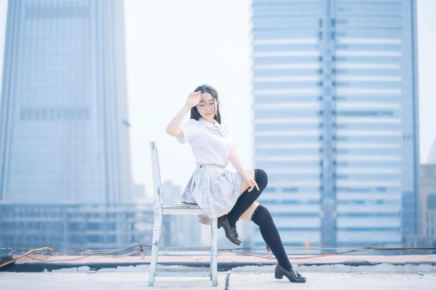 穆零Mu0 – NO.08 天台JK [21P]插图3
