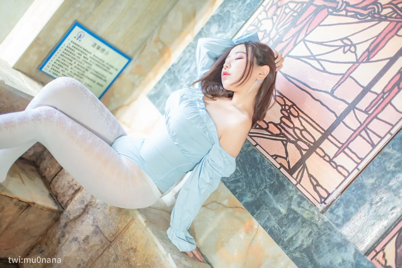 穆零Mu0 – VOL.12 写真小合集-温泉白丝 [37P]插图3
