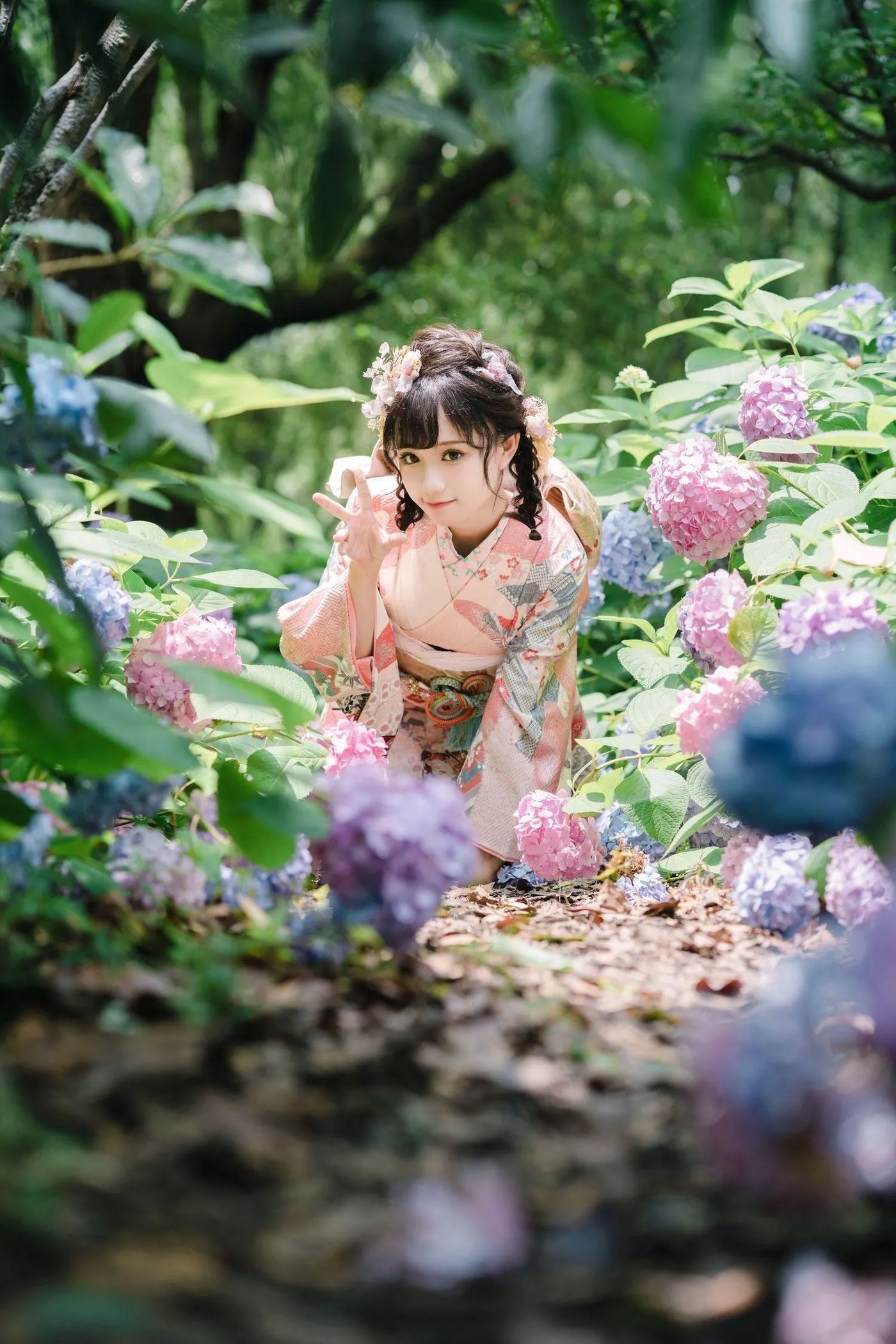 花柒Hana – NO.08 绣球花和服 [18P]插图5