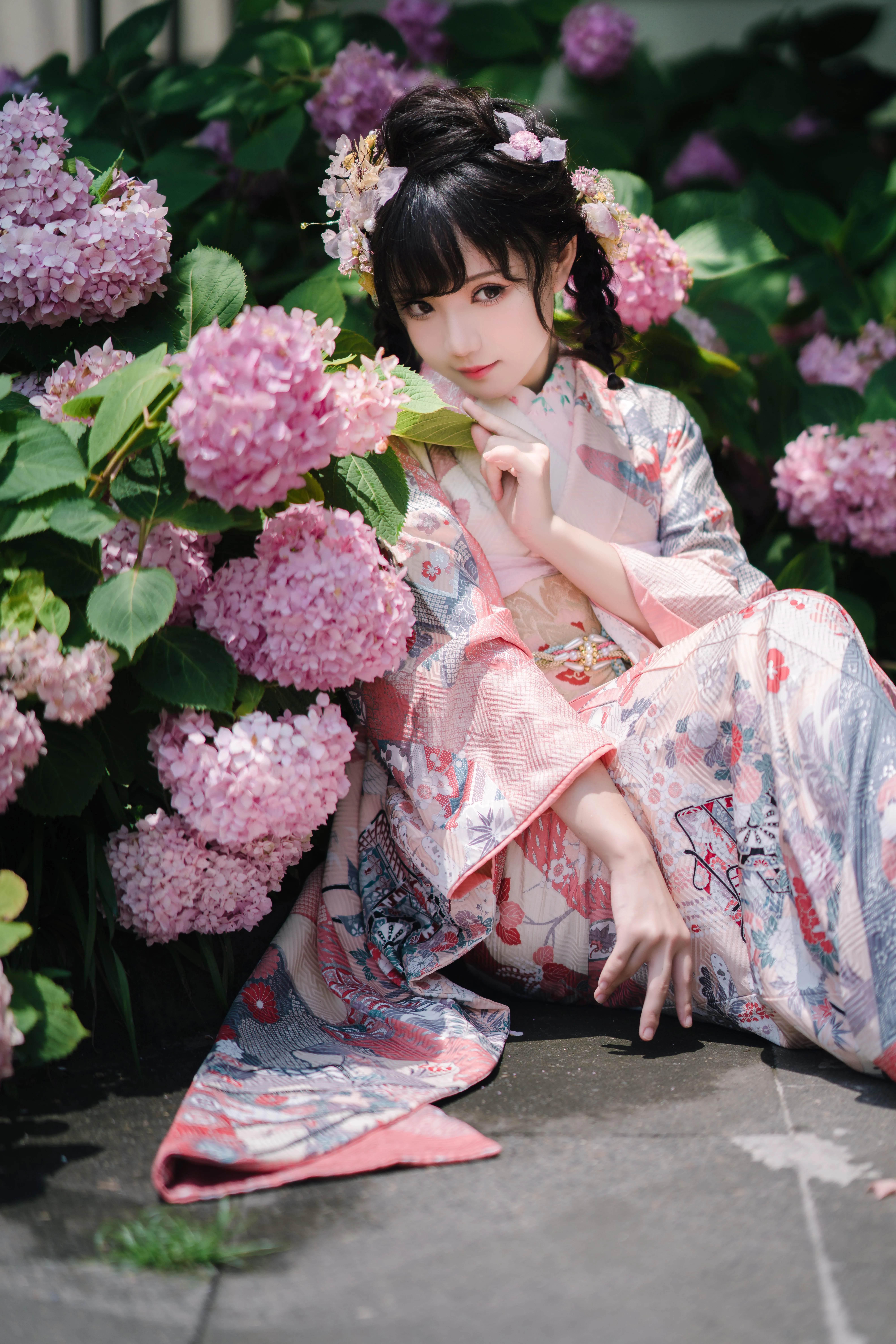 花柒Hana – NO.08 绣球花和服 [18P]插图8
