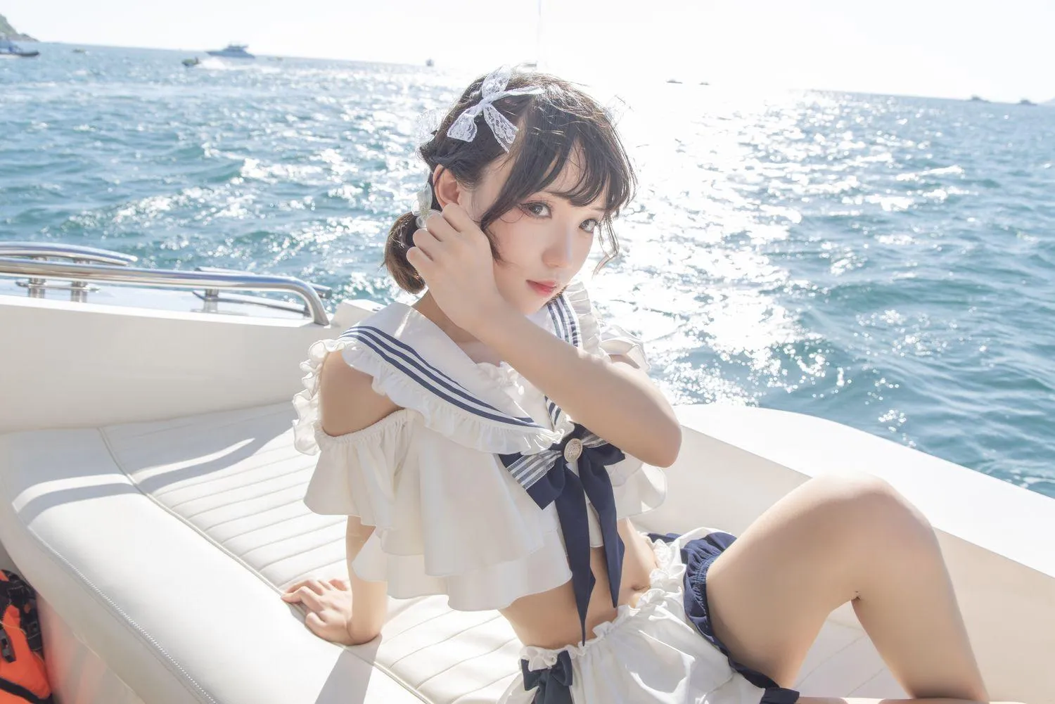 花柒Hana – NO.13 三亚熊之海军风泳装 [12P]插图5