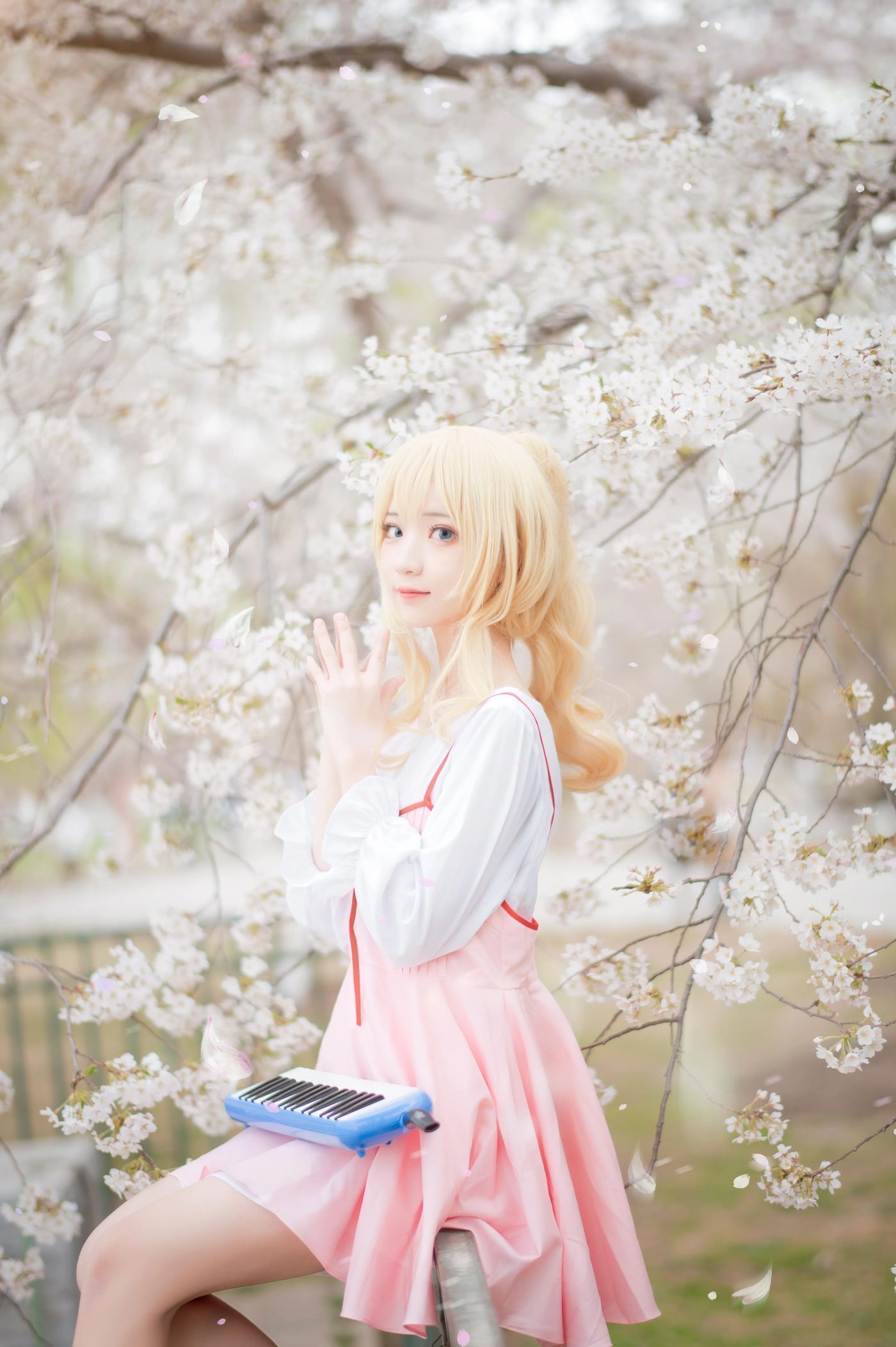 花柒Hana – NO.20 宫园熏粉裙 [9P]插图5