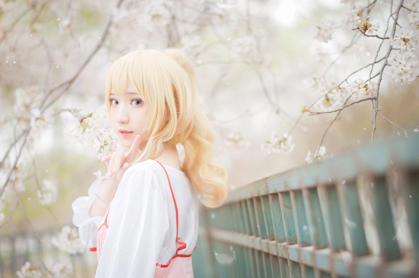 花柒Hana – NO.20 宫园熏粉裙 [9P]插图8
