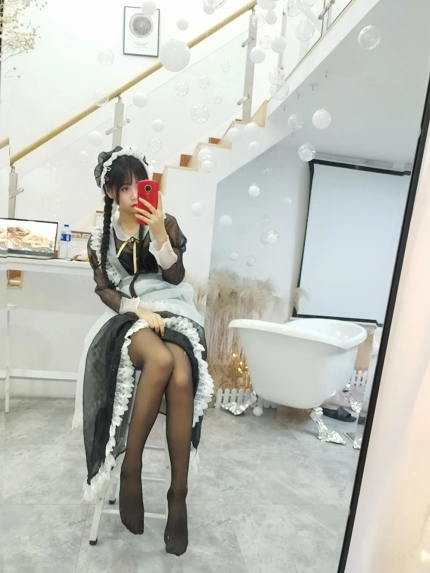 萌芽儿o0 – NO.04 透明女仆自拍 [26P]插图3