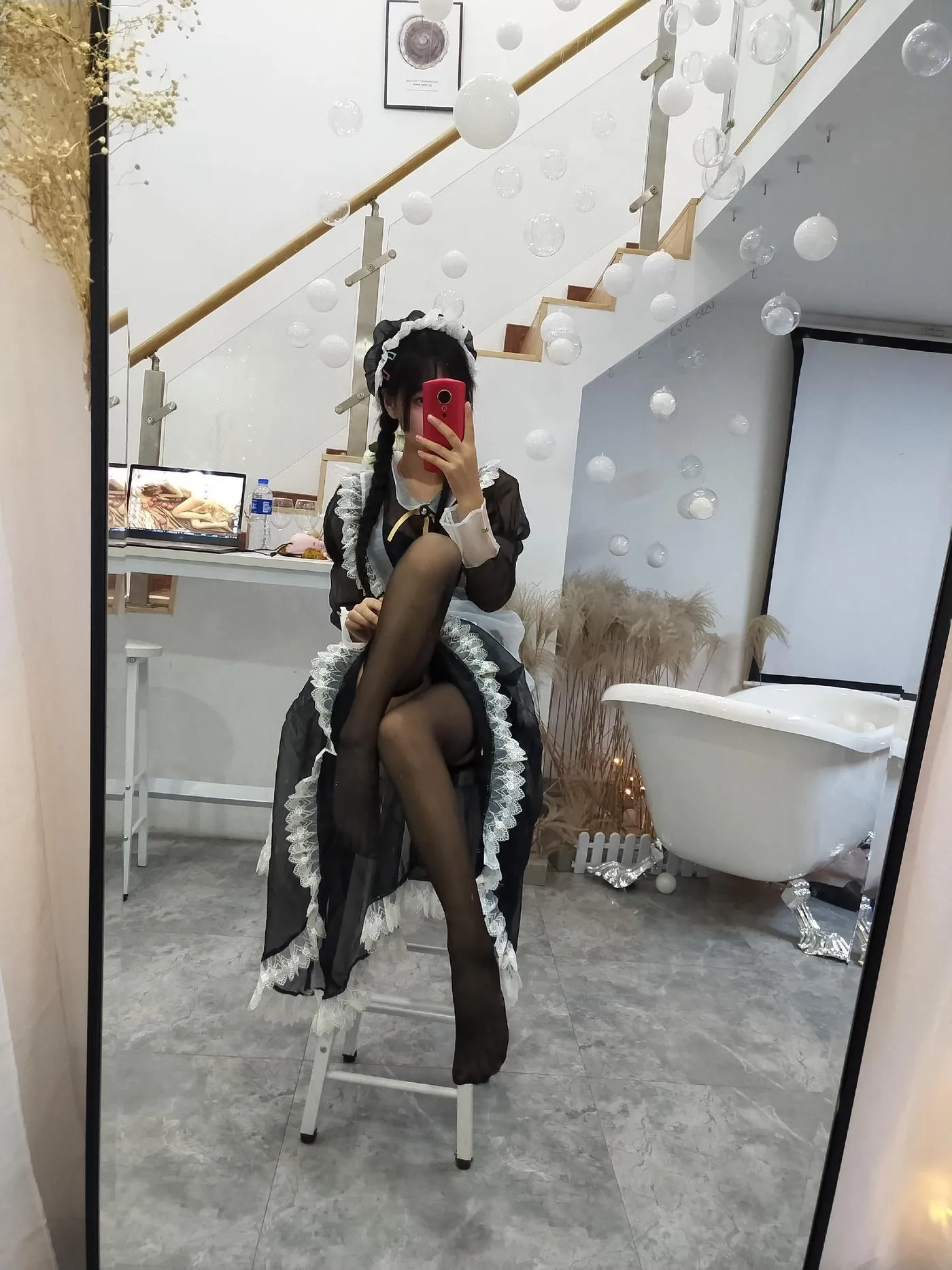 萌芽儿o0 – NO.04 透明女仆自拍 [26P]插图4