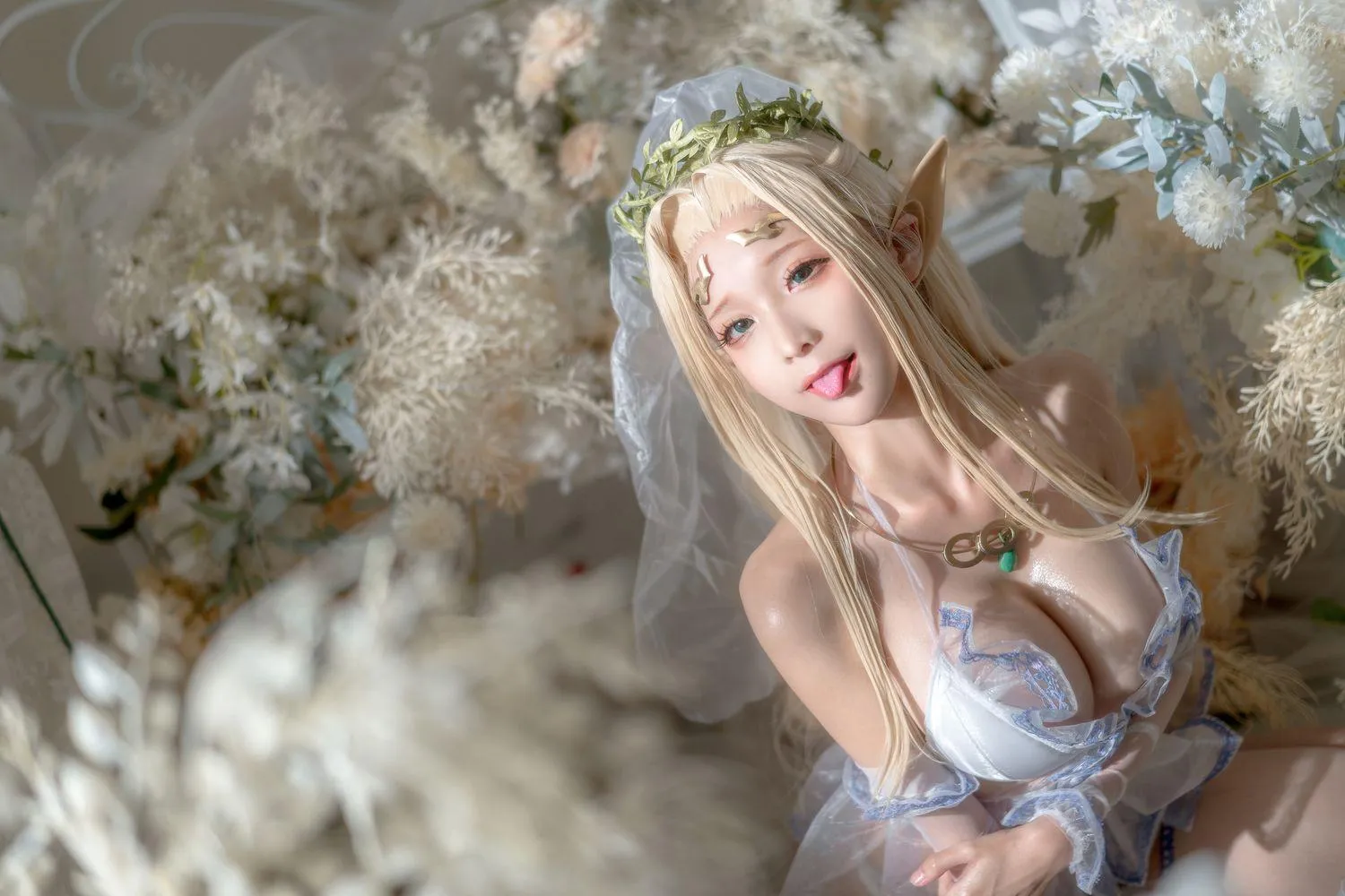 蠢沫沫 NO.120 白精灵3套-白精灵-婚纱 [62P]插图5