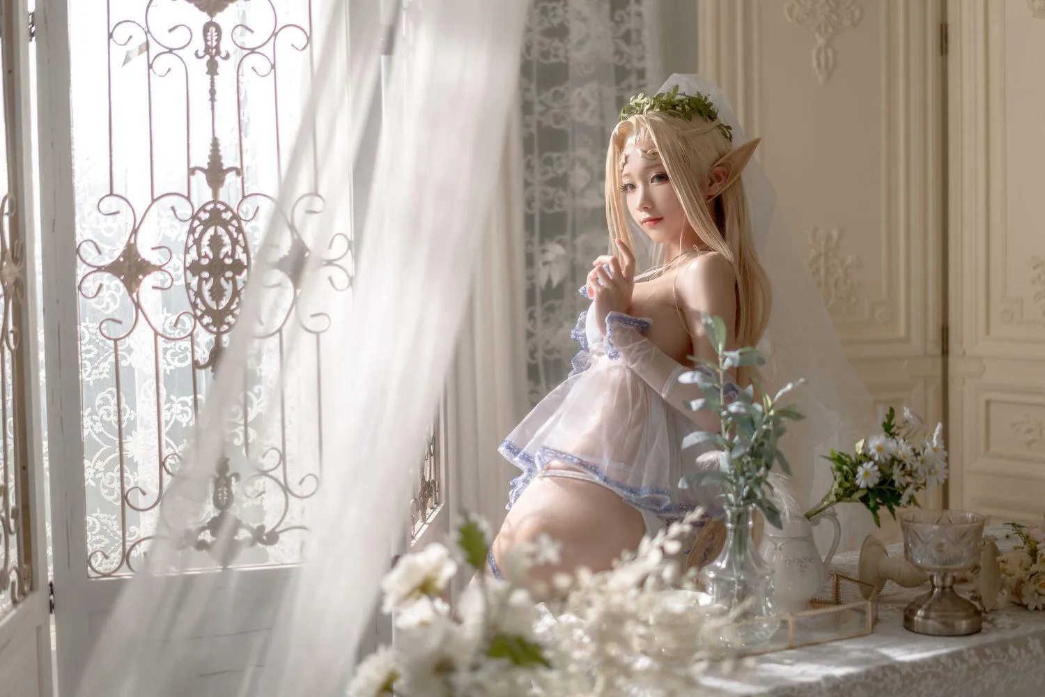 蠢沫沫 NO.120 白精灵3套-白精灵-婚纱 [62P]插图7