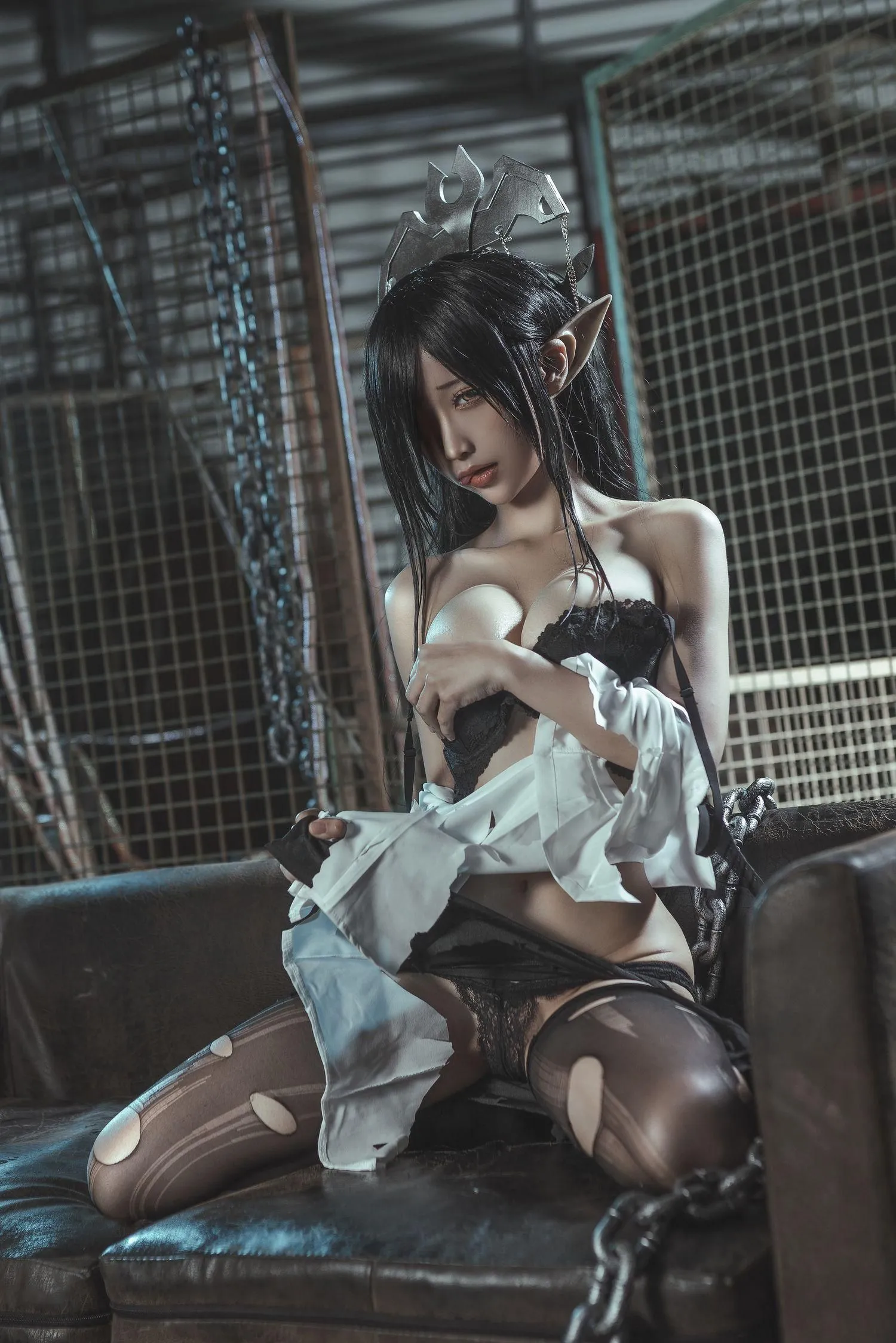 蠢沫沫 NO.121 黑兽 女王3套-ol制服56p [56P]插图