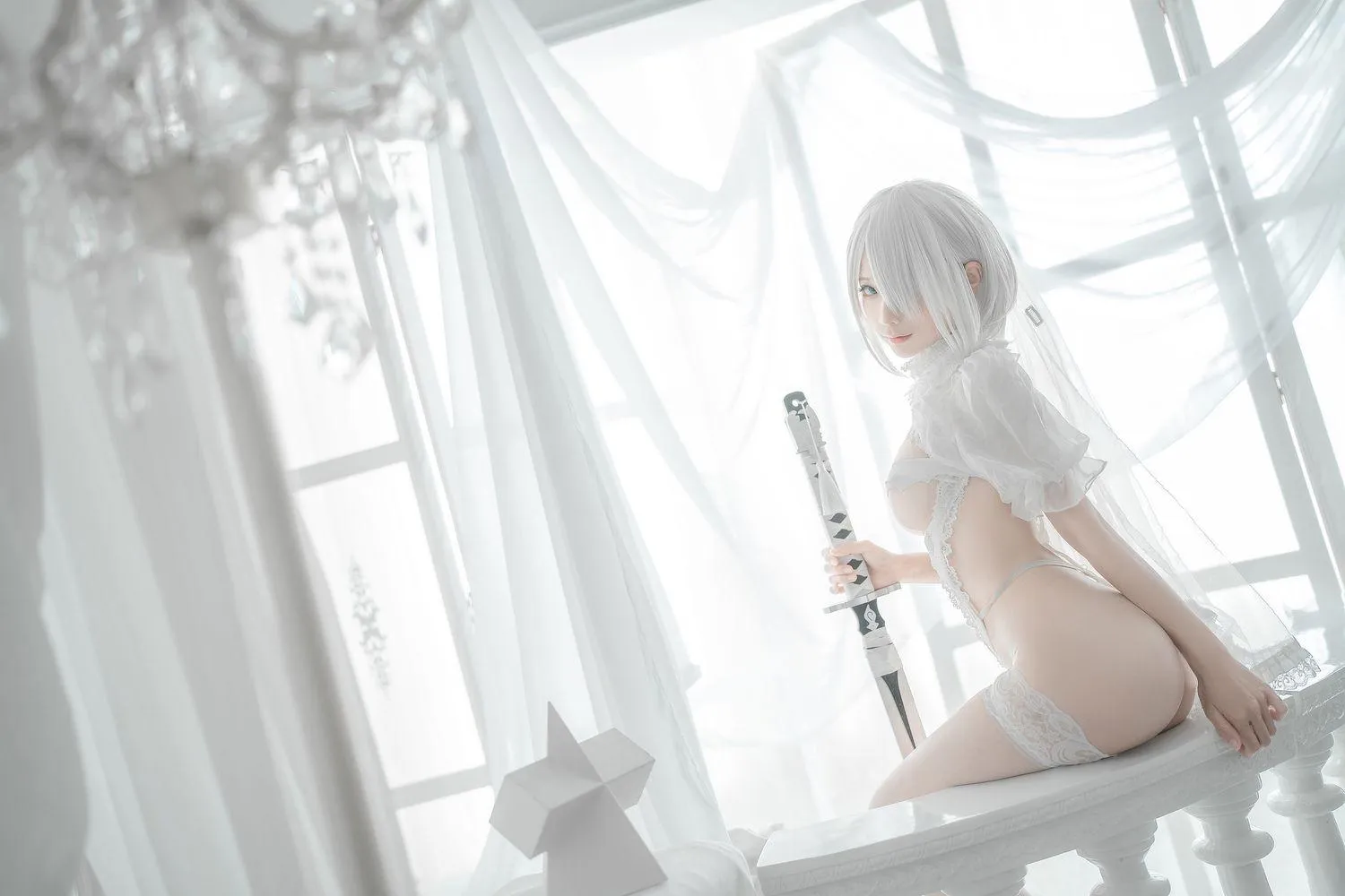 蠢沫沫 NO.142 2B-白婚纱 [59P]插图