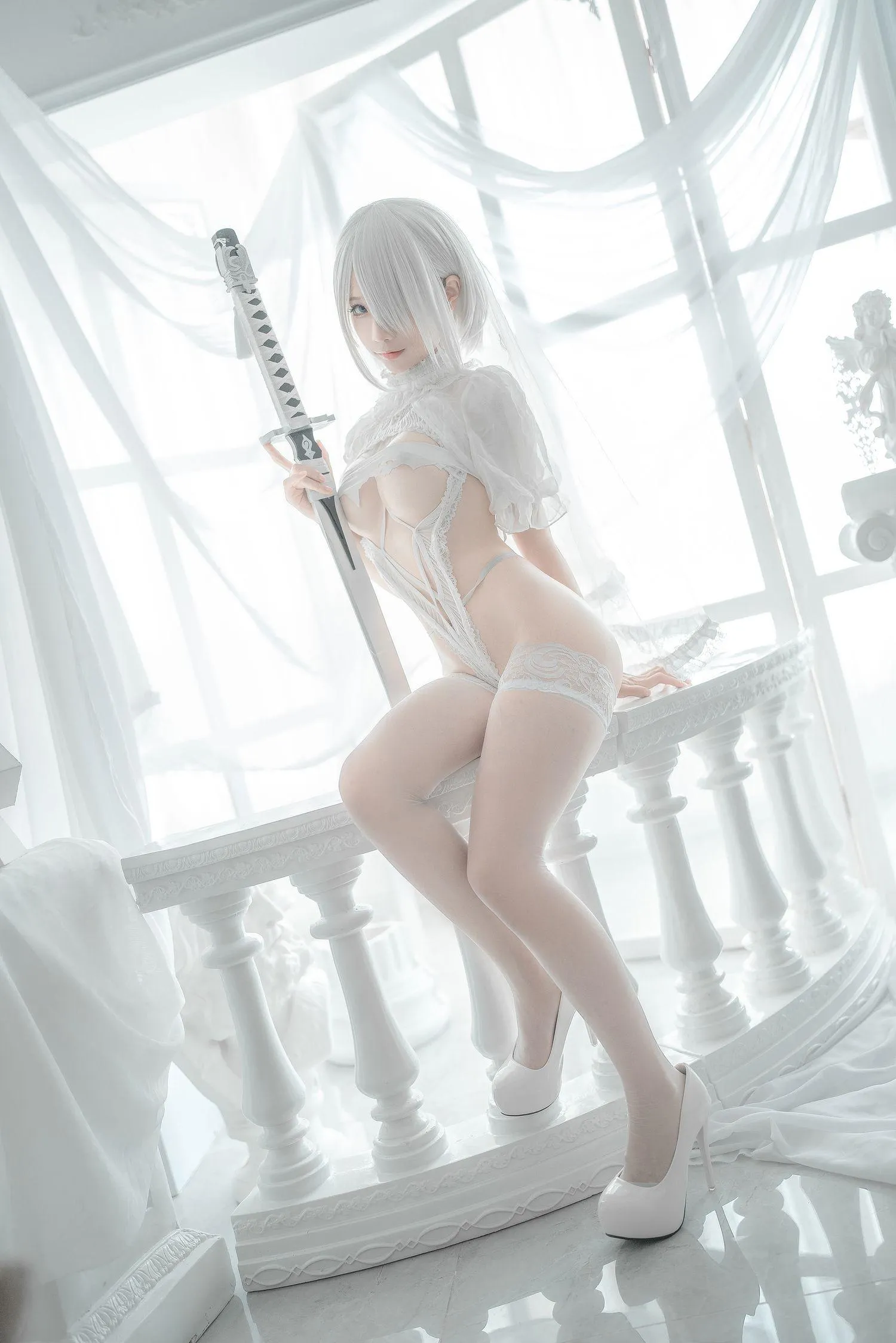 蠢沫沫 NO.142 2B-白婚纱 [59P]插图7