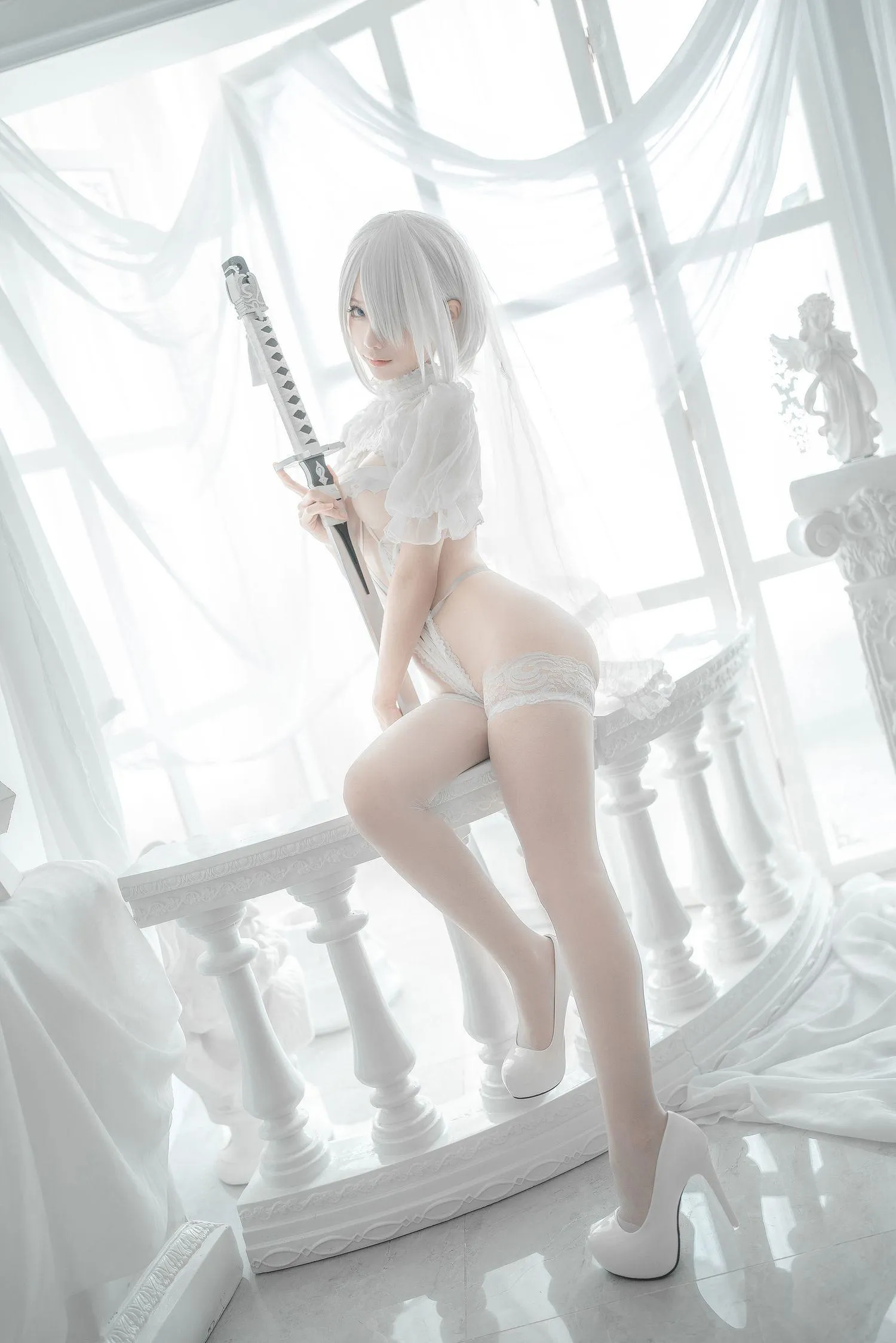 蠢沫沫 NO.142 2B-白婚纱 [59P]插图8