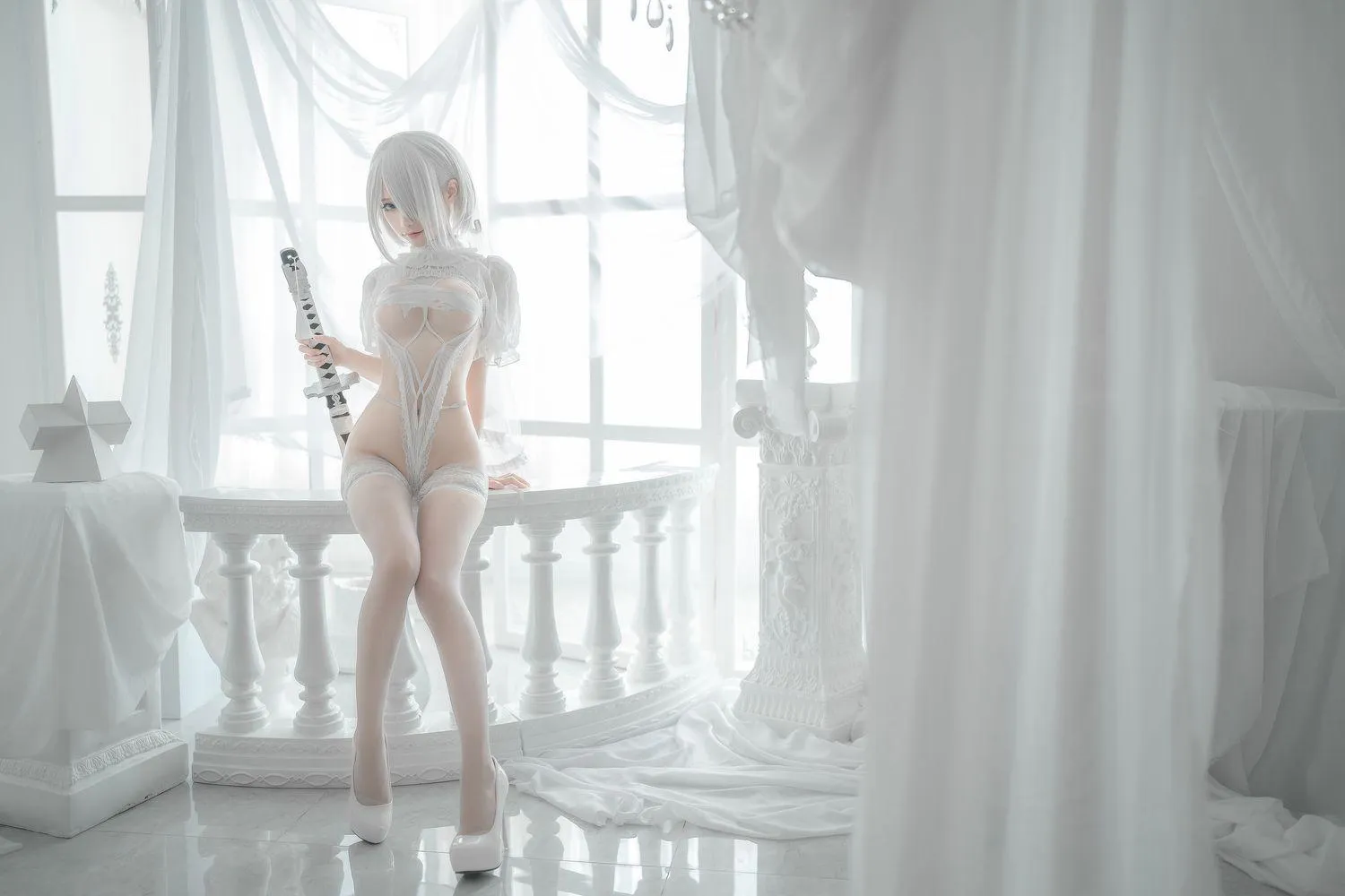蠢沫沫 NO.142 2B-白婚纱 [59P]插图