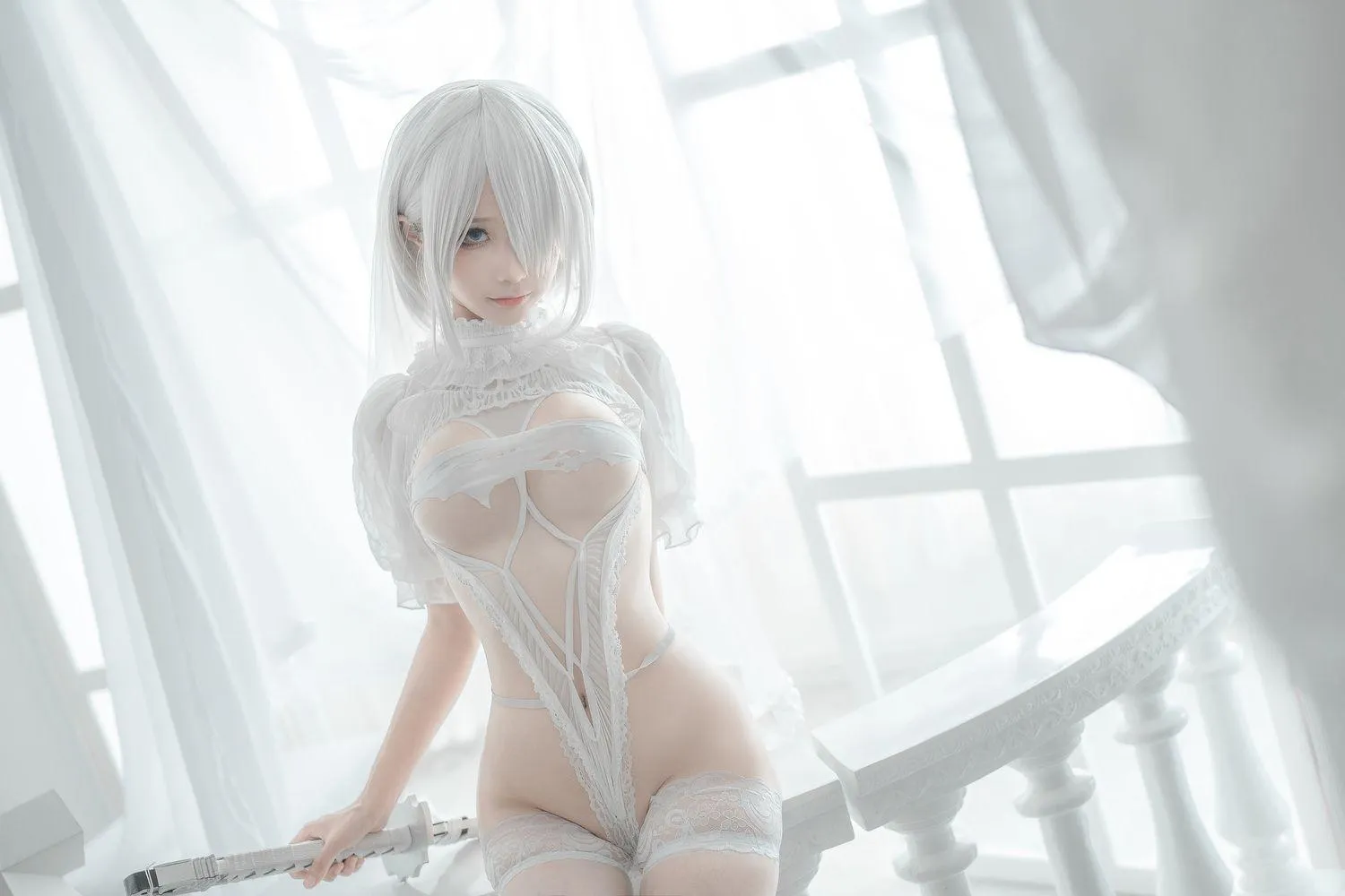 蠢沫沫 NO.142 2B-白婚纱 [59P]插图1