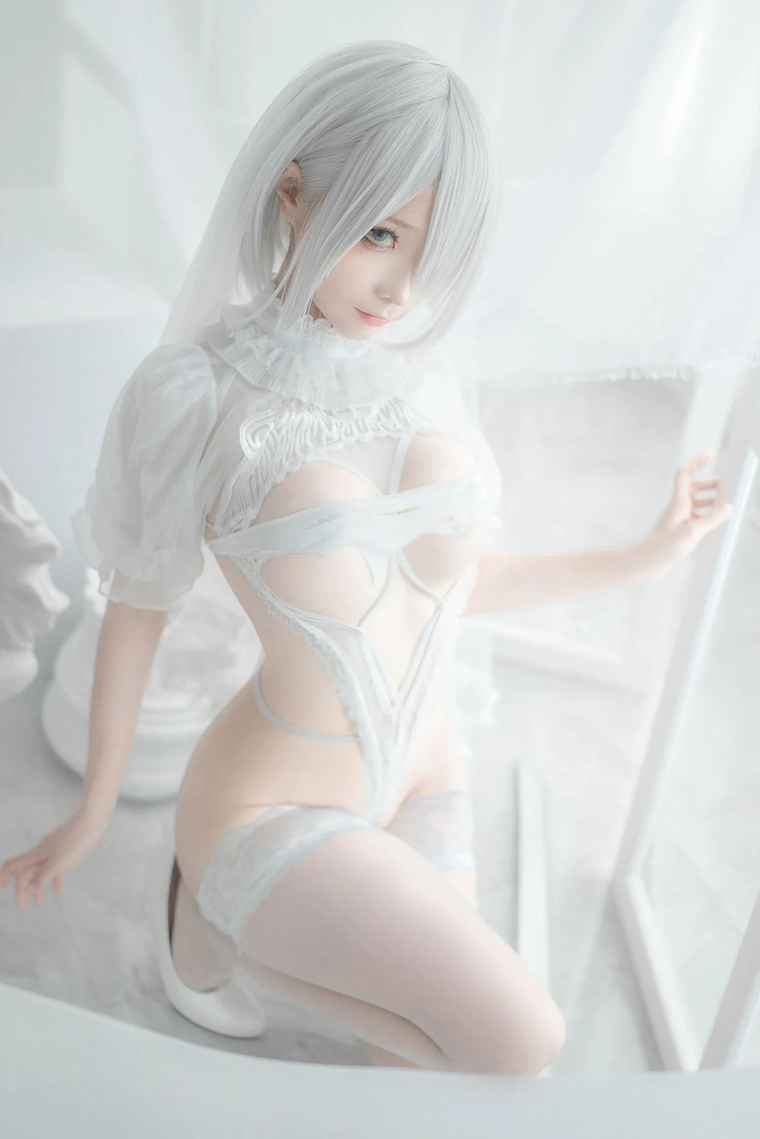 蠢沫沫 NO.142 2B-白婚纱 [59P]插图6