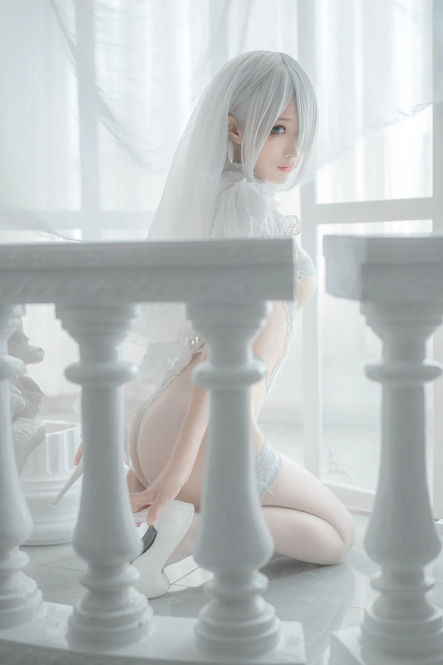 蠢沫沫 NO.142 2B-白婚纱 [59P]插图7