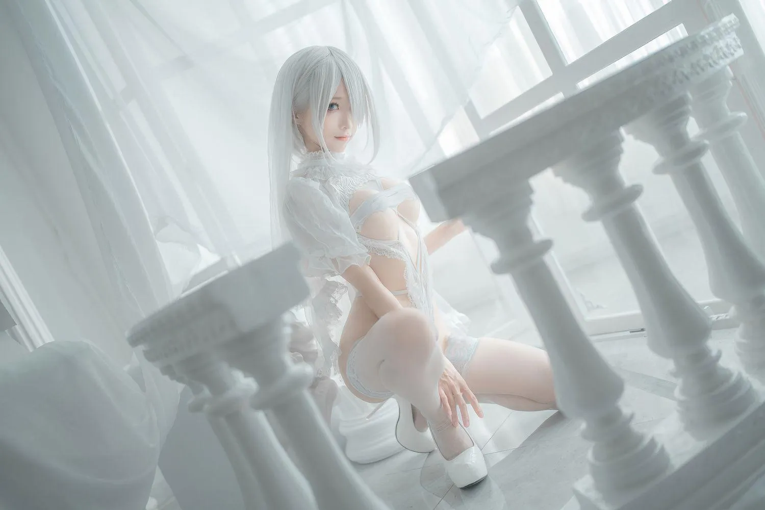 蠢沫沫 NO.142 2B-白婚纱 [59P]插图