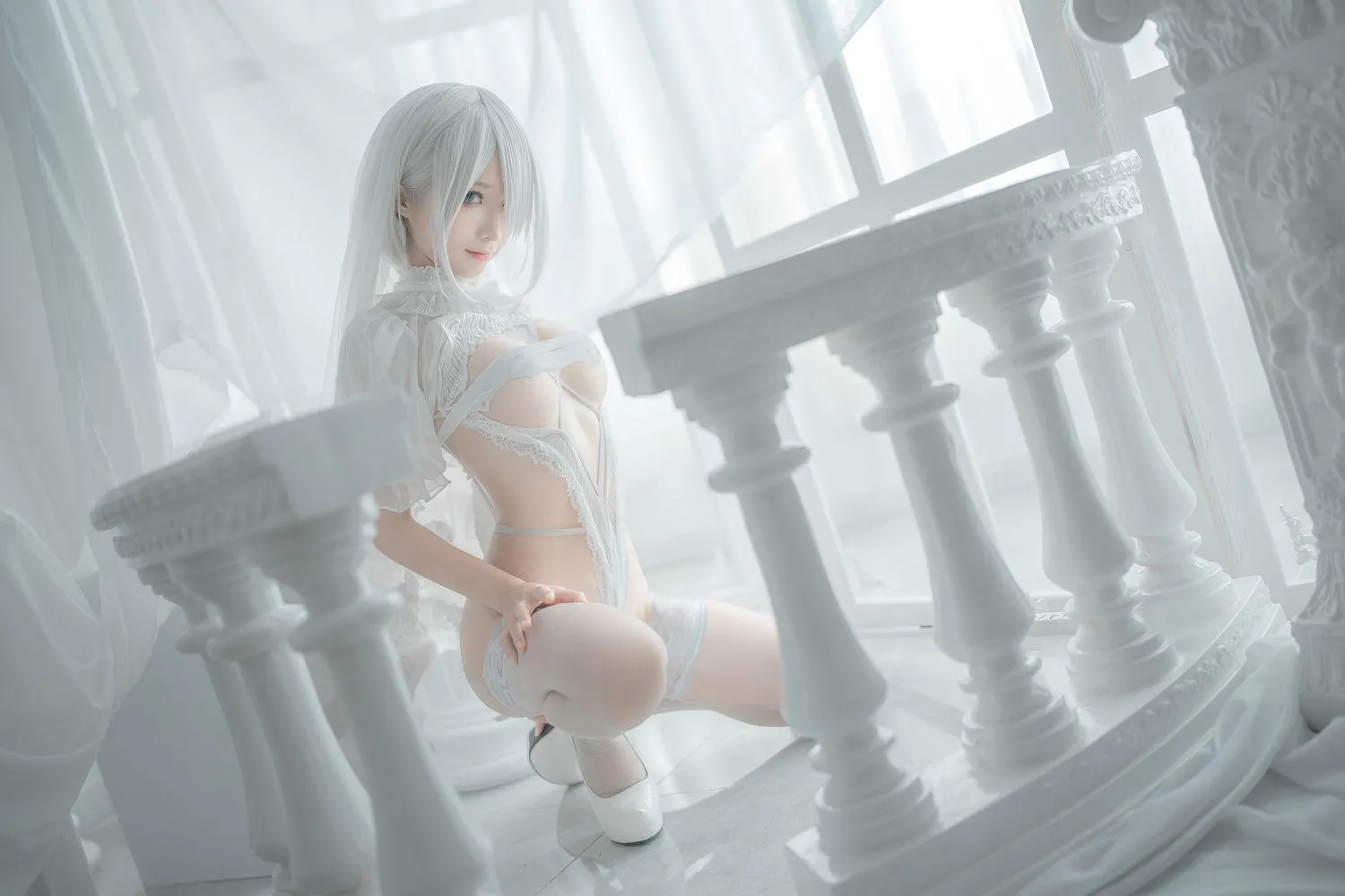 蠢沫沫 NO.142 2B-白婚纱 [59P]插图1
