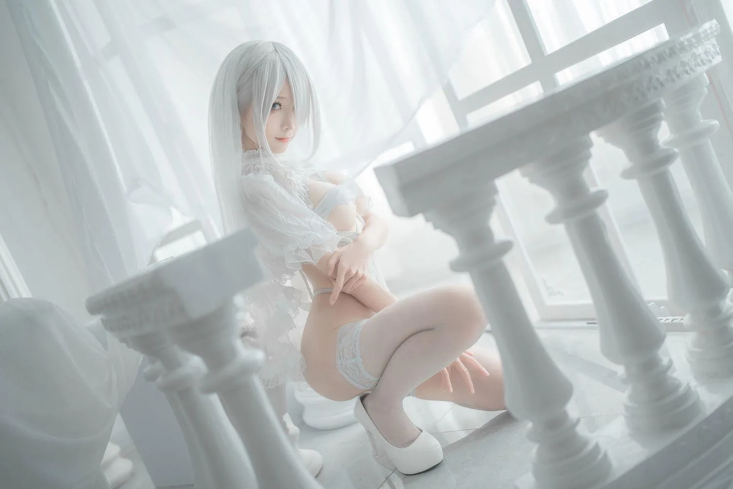 蠢沫沫 NO.142 2B-白婚纱 [59P]插图4