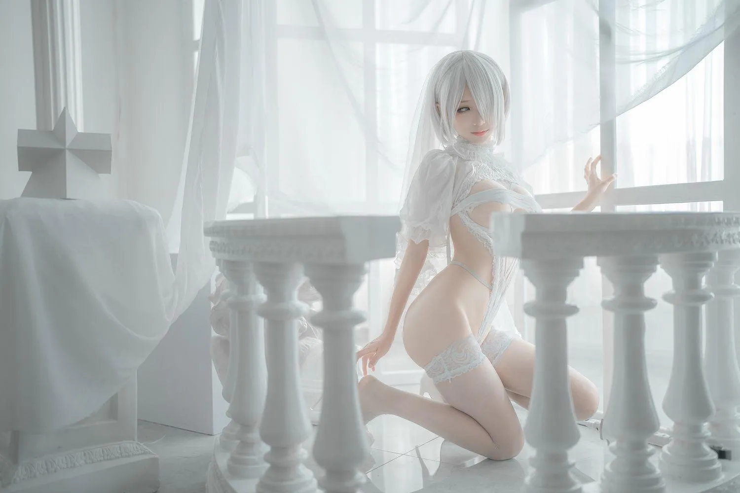蠢沫沫 NO.142 2B-白婚纱 [59P]插图6