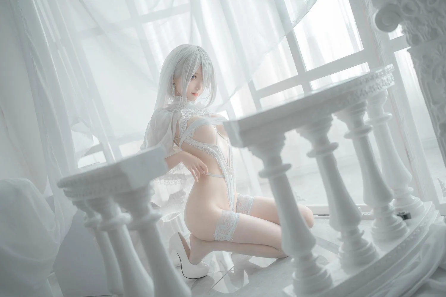 蠢沫沫 NO.142 2B-白婚纱 [59P]插图7