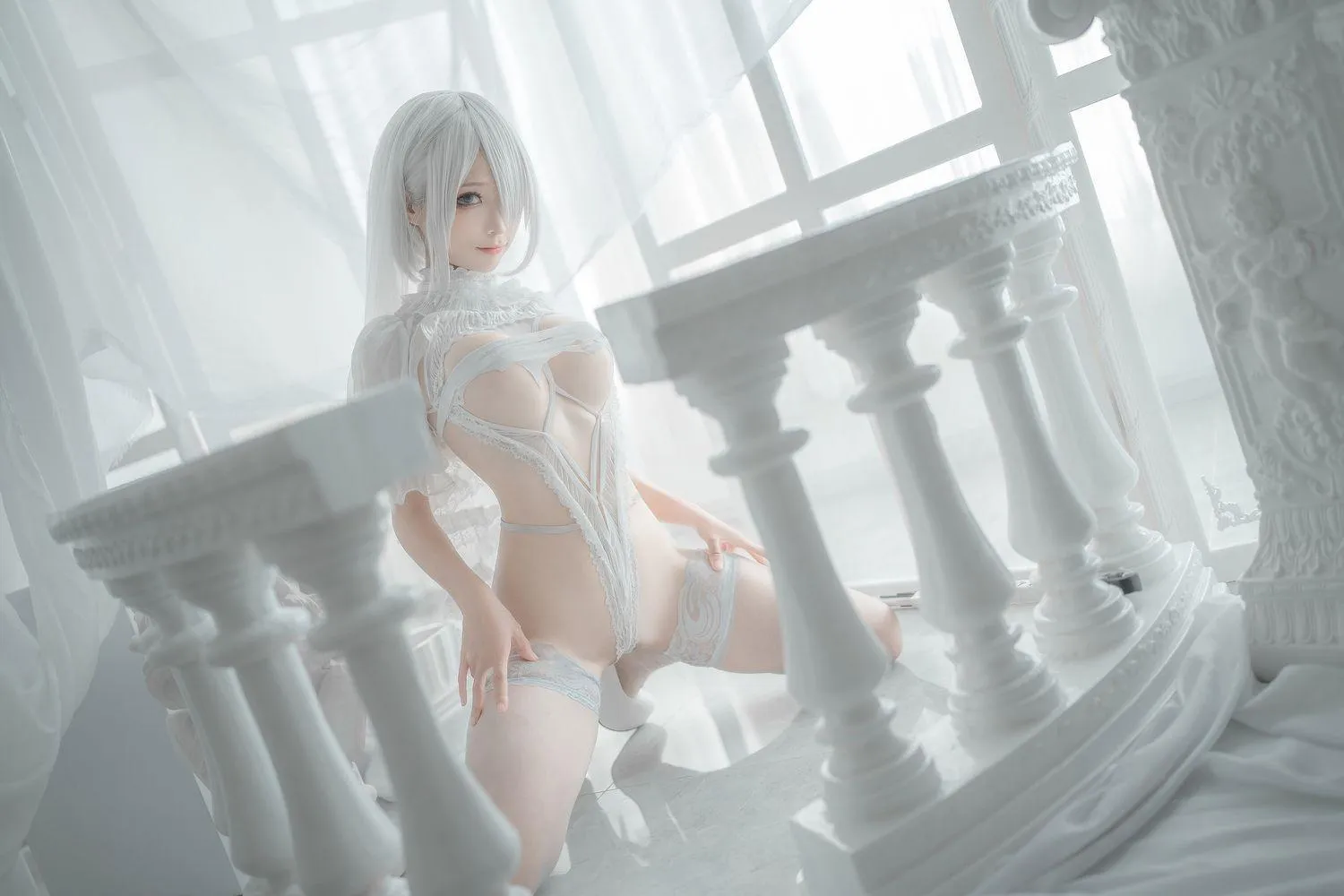蠢沫沫 NO.142 2B-白婚纱 [59P]插图9
