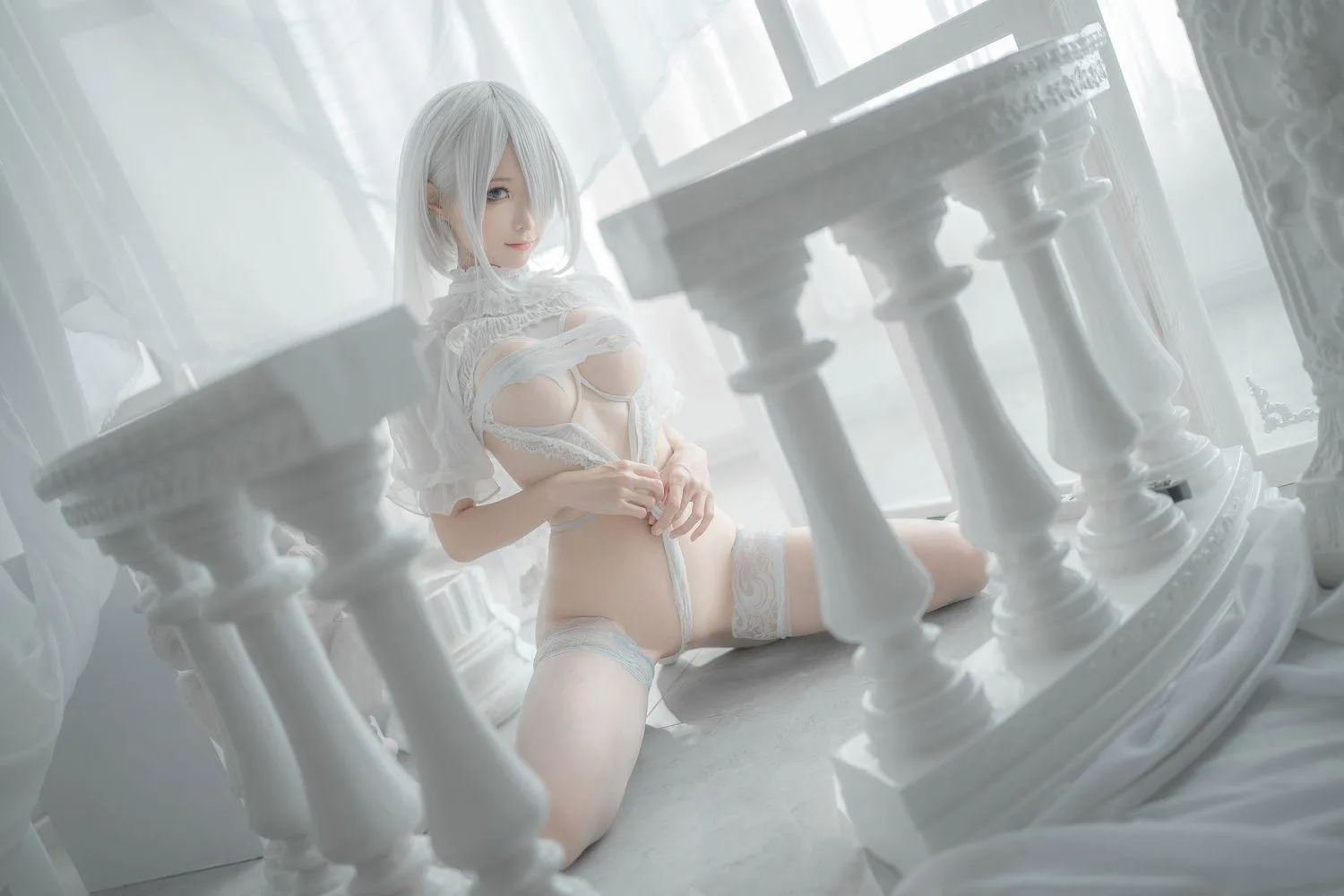 蠢沫沫 NO.142 2B-白婚纱 [59P]插图