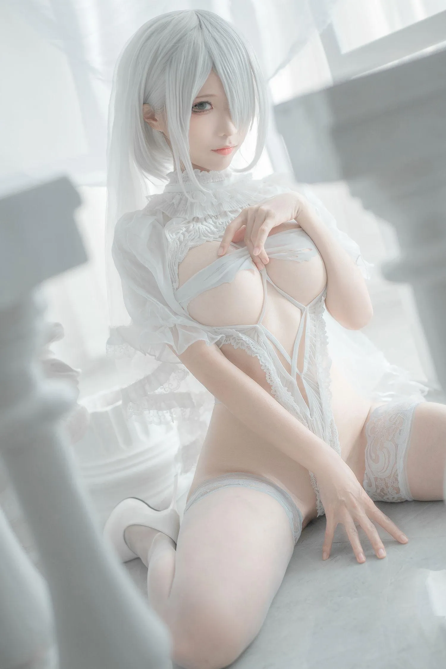 蠢沫沫 NO.142 2B-白婚纱 [59P]插图3