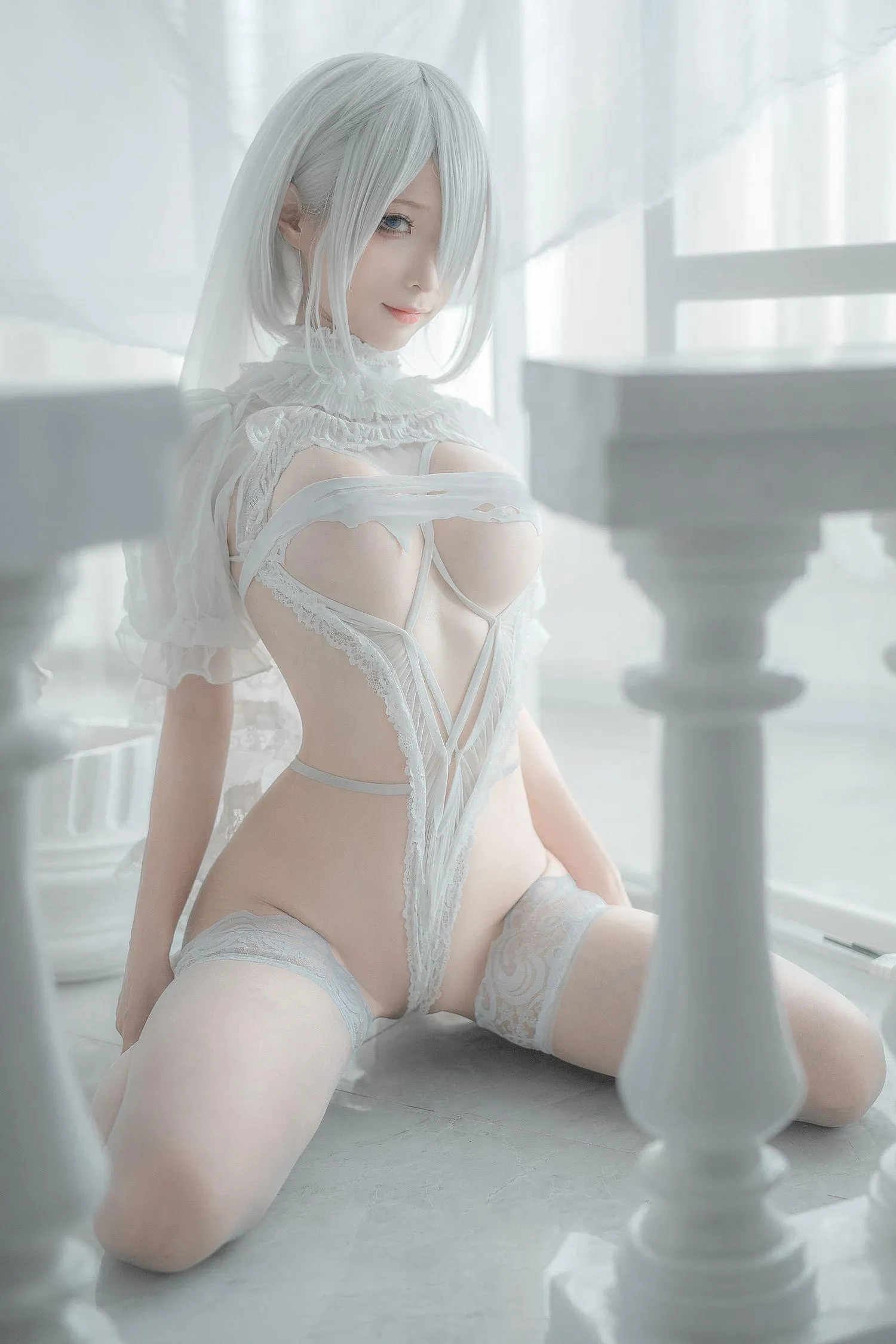 蠢沫沫 NO.142 2B-白婚纱 [59P]插图9