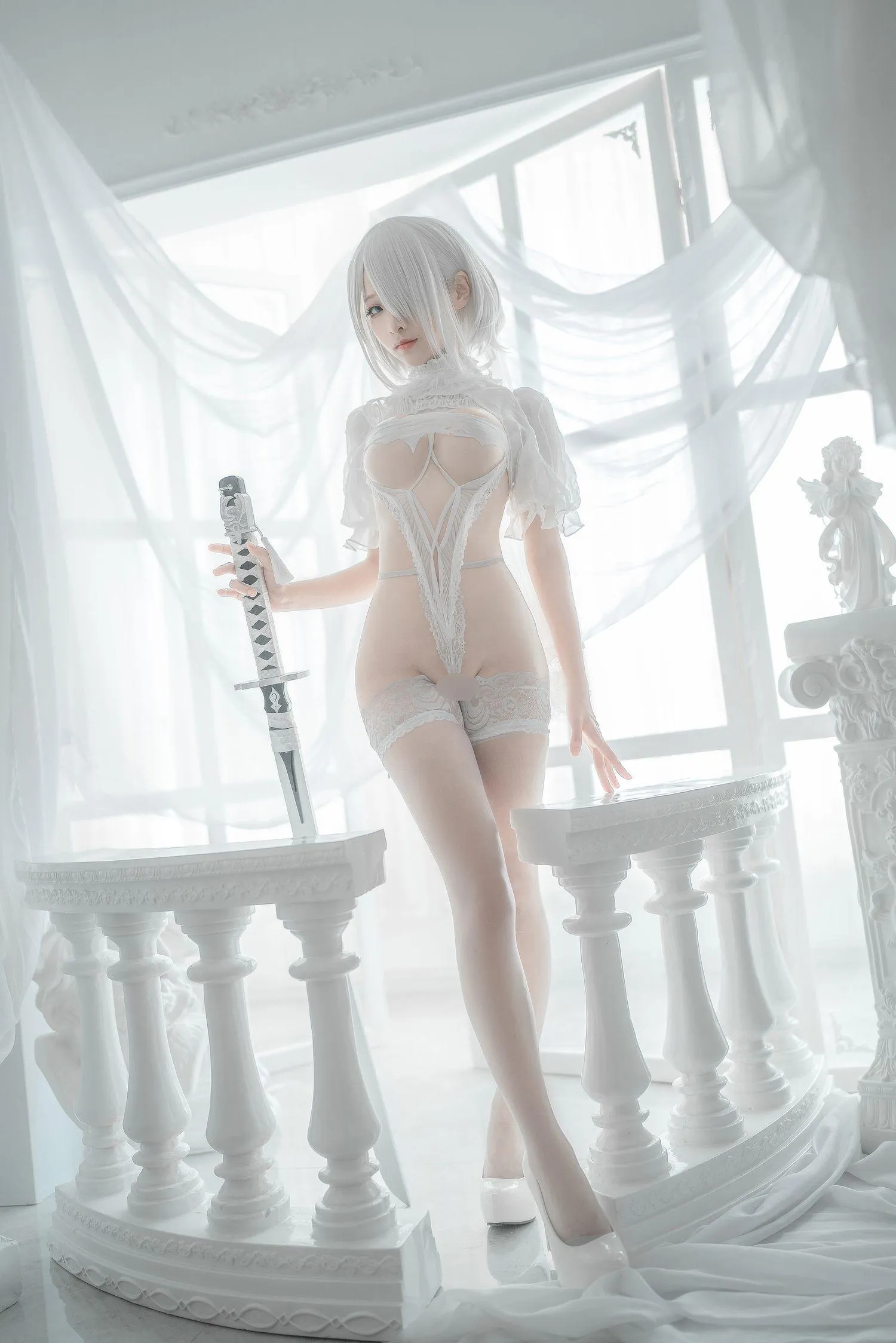 蠢沫沫 NO.142 2B-白婚纱 [59P]插图