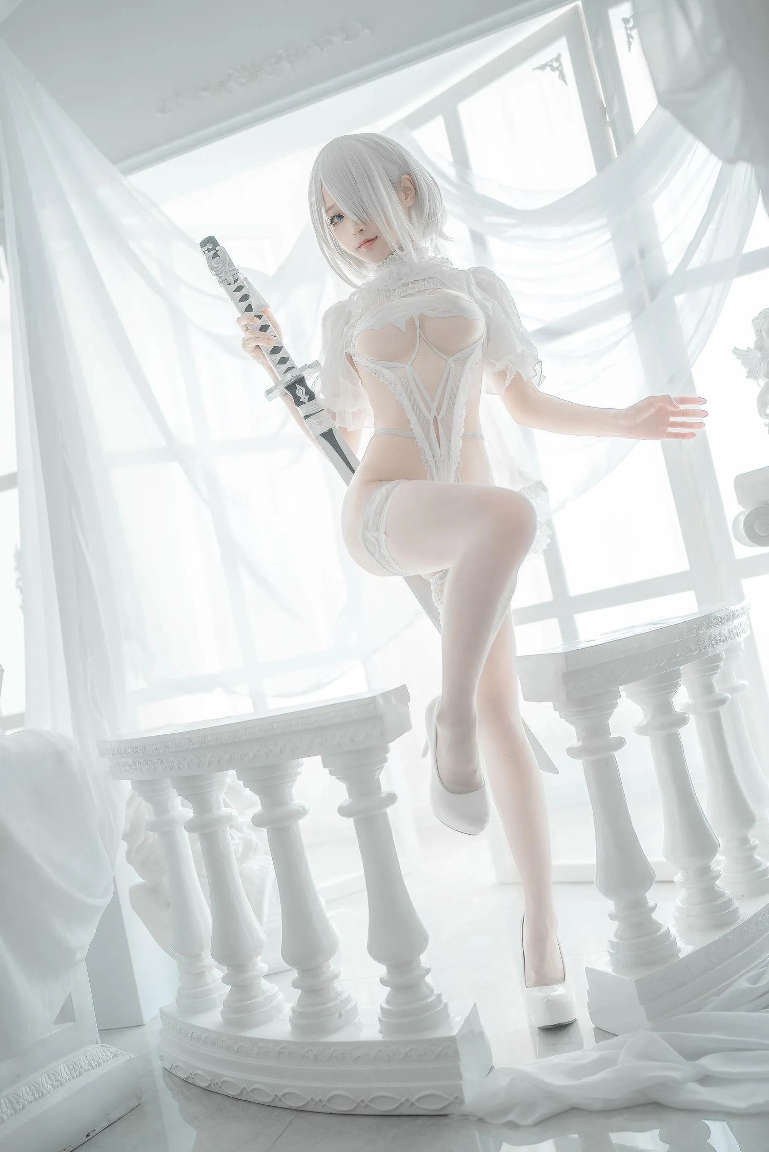 蠢沫沫 NO.142 2B-白婚纱 [59P]插图1
