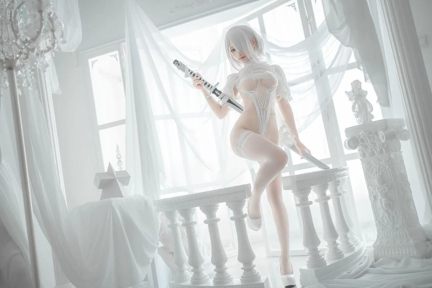蠢沫沫 NO.142 2B-白婚纱 [59P]插图2