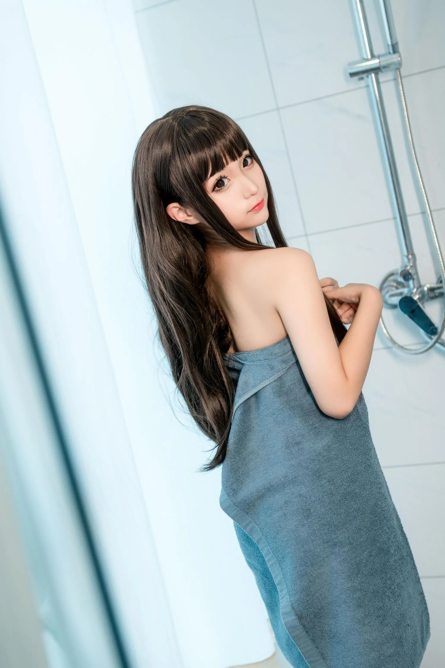 蠢沫沫 NO.168 沫沫真爱版 灰浴巾 [40P]插图6